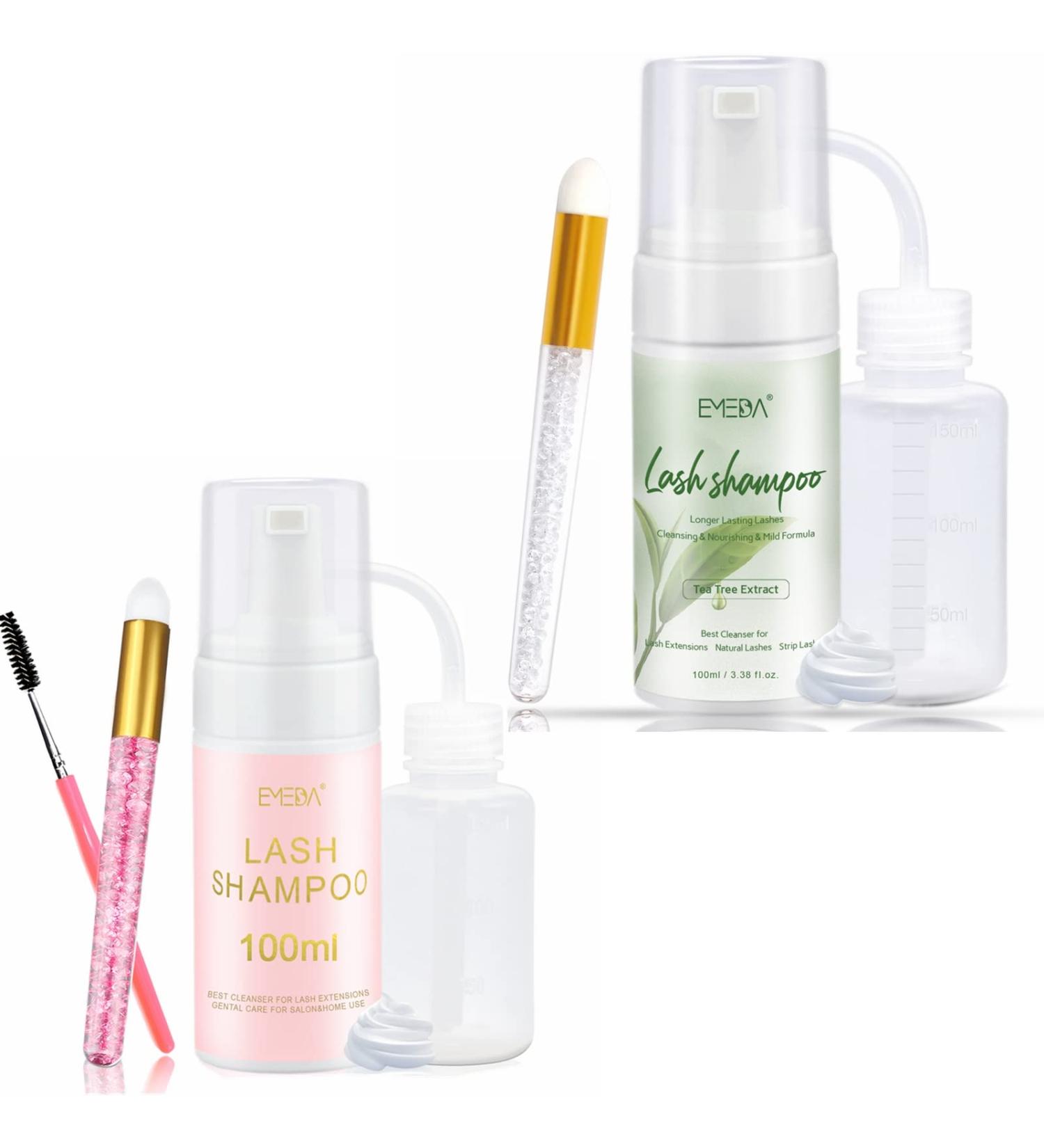 EMEDA 100ml Rose & Tea Tree Lash Shampoo for Eyelash Extensions - Oil-Free Foam Cleanser for Lash Bath - Buy Online on GoSupps.com