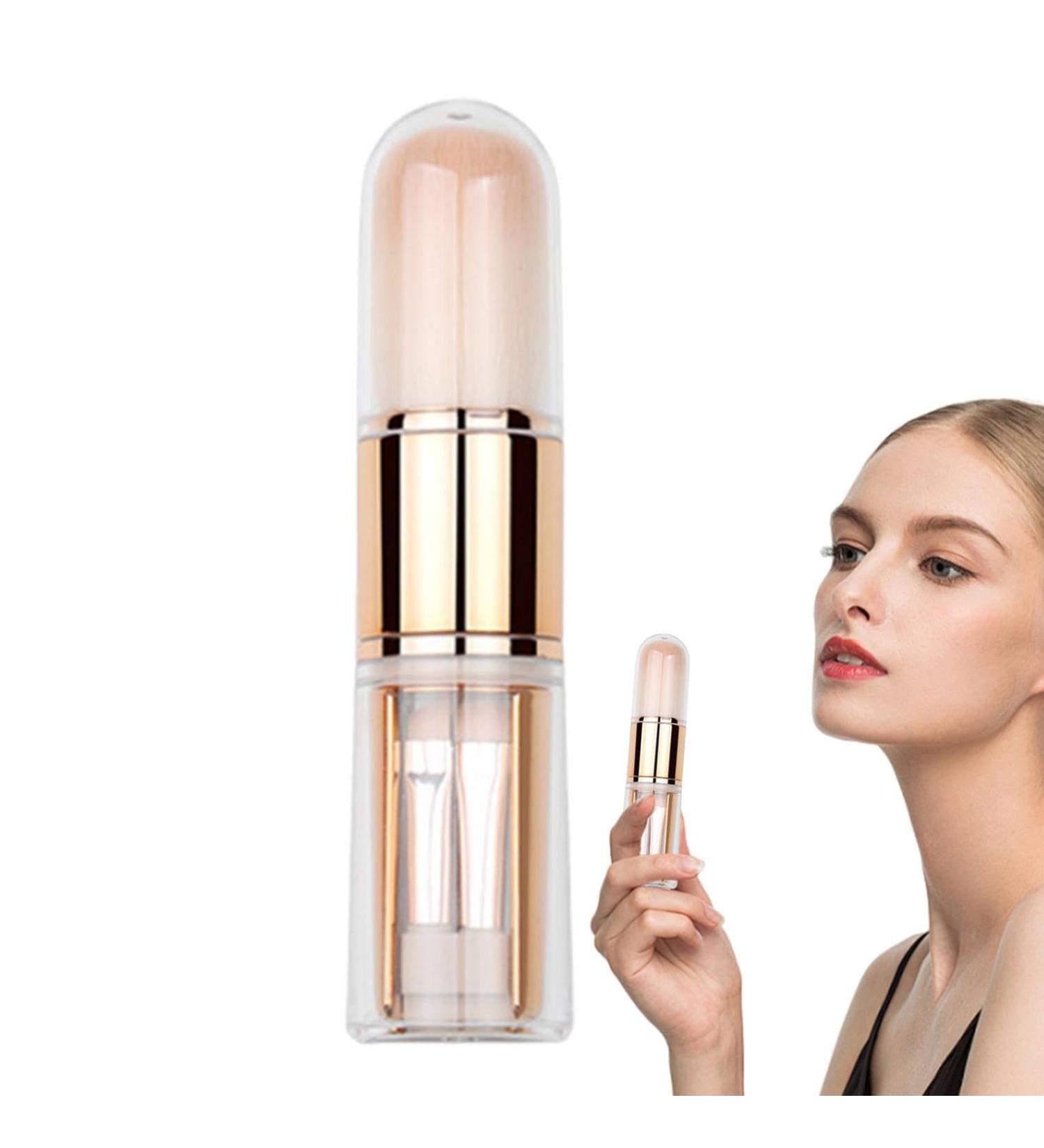 Retractable Powder Brush Retractable Foundation Brush | Cosmetic Brush Set | 5 in 1 Travel Powder Makeup Brush Portable Eyeshadow and Concealer Brushes for All Around Rose Gold - Buy Online on GoSupps.com