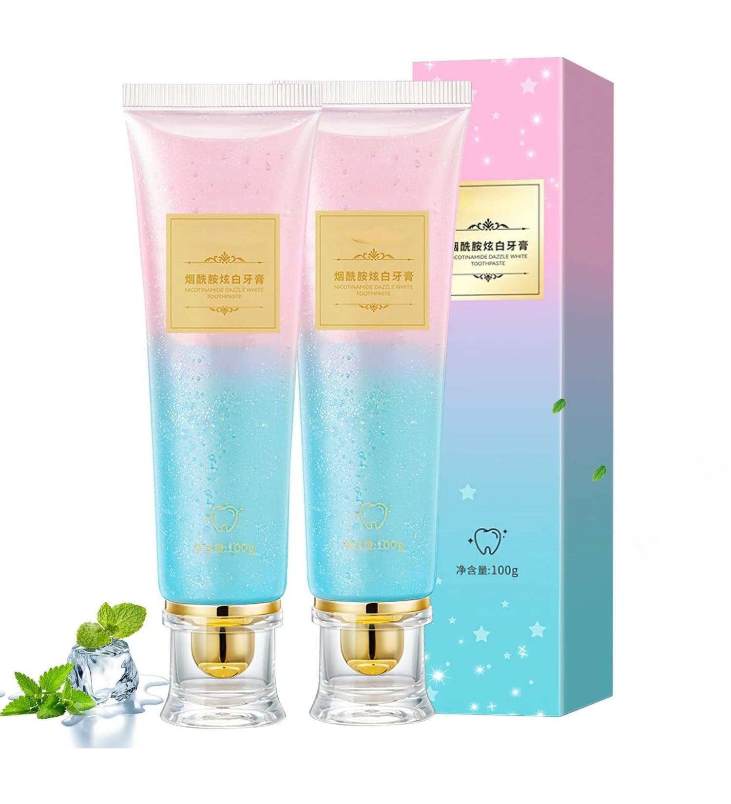 2Pcs Niacinamide Whitening Toothpaste Natural Peppermint Radiant Whitening Toothpastes Deep Cleaning Care Complete Care Toothpastes - Buy Online on GoSupps.com