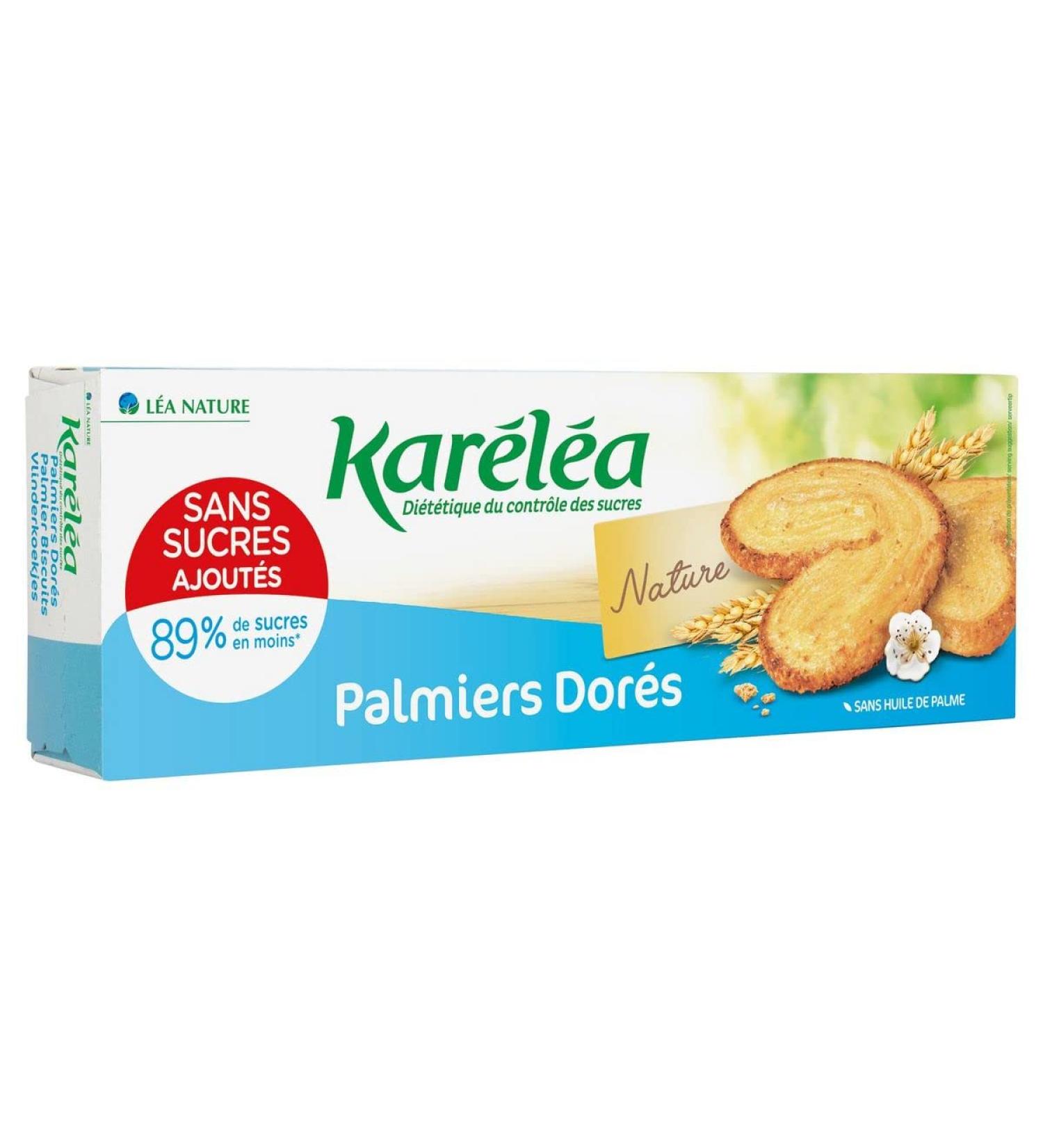 SONDEY Pack of 6 units *** KARELEA Golden Palmiers with no added sugar 100g *** (6 units per carton) ***
