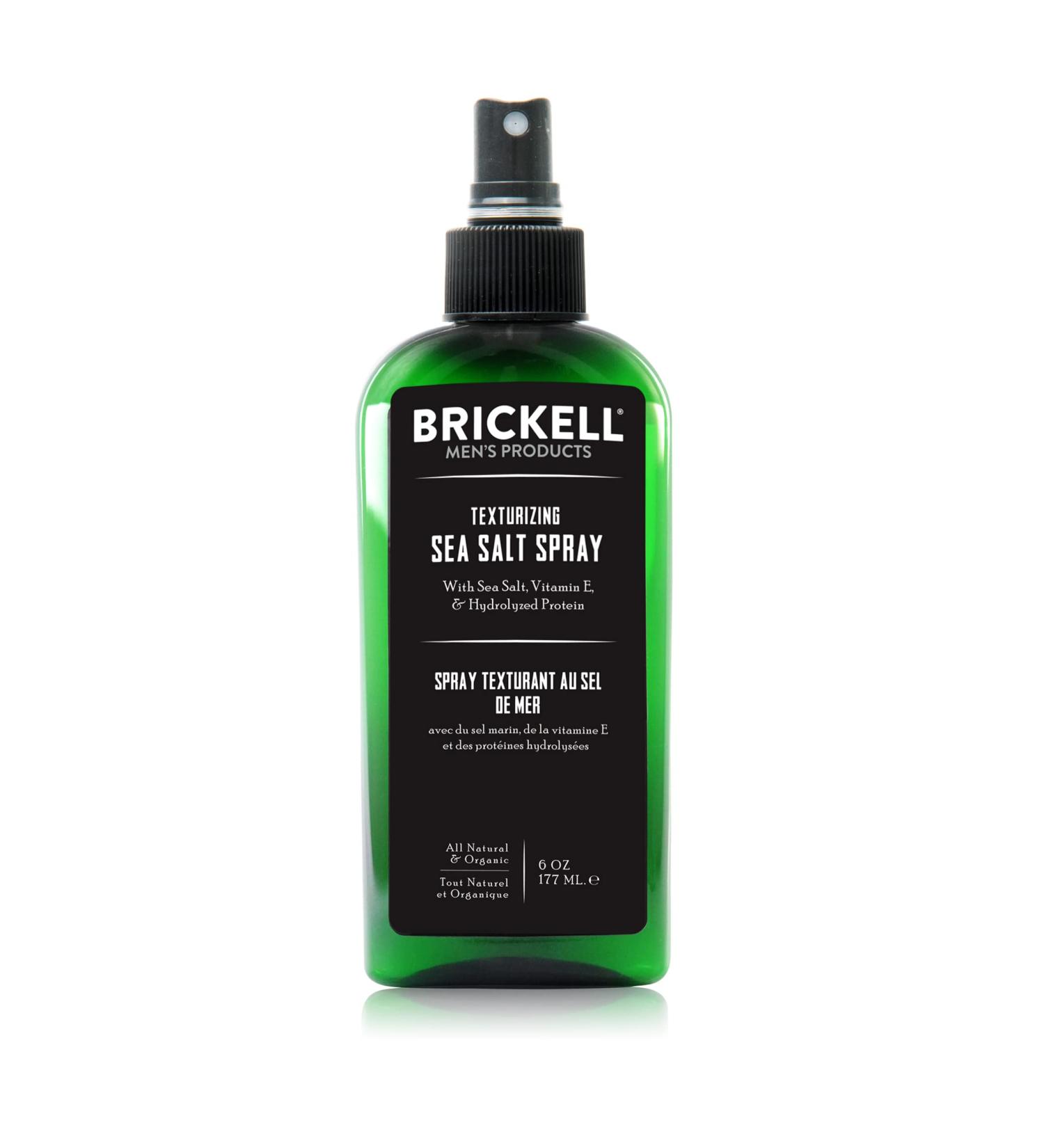 Brickell Men's Texturizing Sea Salt Spray 6 oz - Natural, Organic, Alcohol-Free Hair Styling Spray for Beach Waves - Surfer Hair Style - Pack of 1 - Buy Online on GoSupps.com