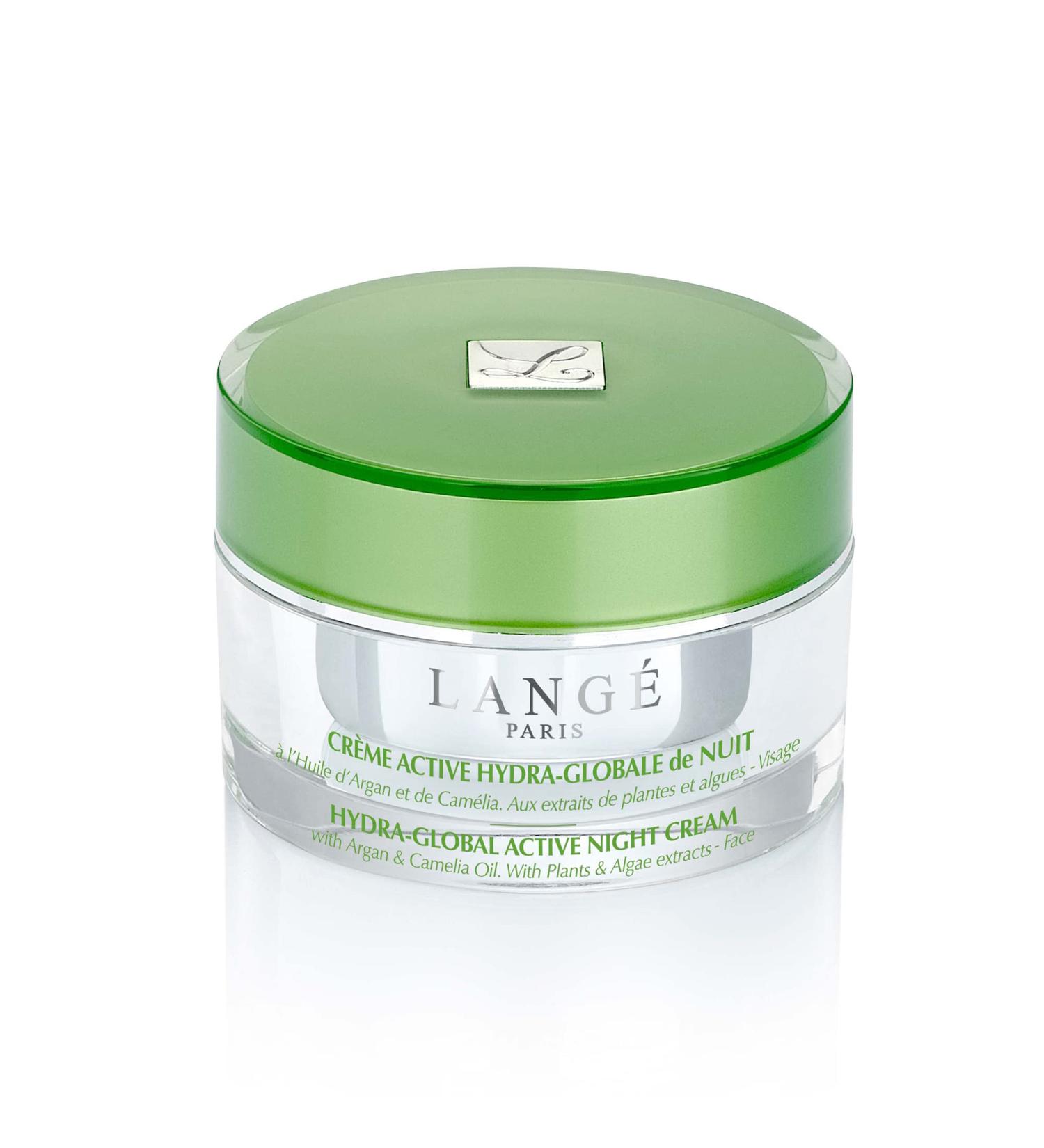LANGE Hydra-Global Active Night Cream-Soothing Emollient Overnight Intensive Moisturizer-Infused With Nourishing Argan And Camellia Oils-Wrinkle-Reducing Firming Dry Skin Corrector-1.7 Oz