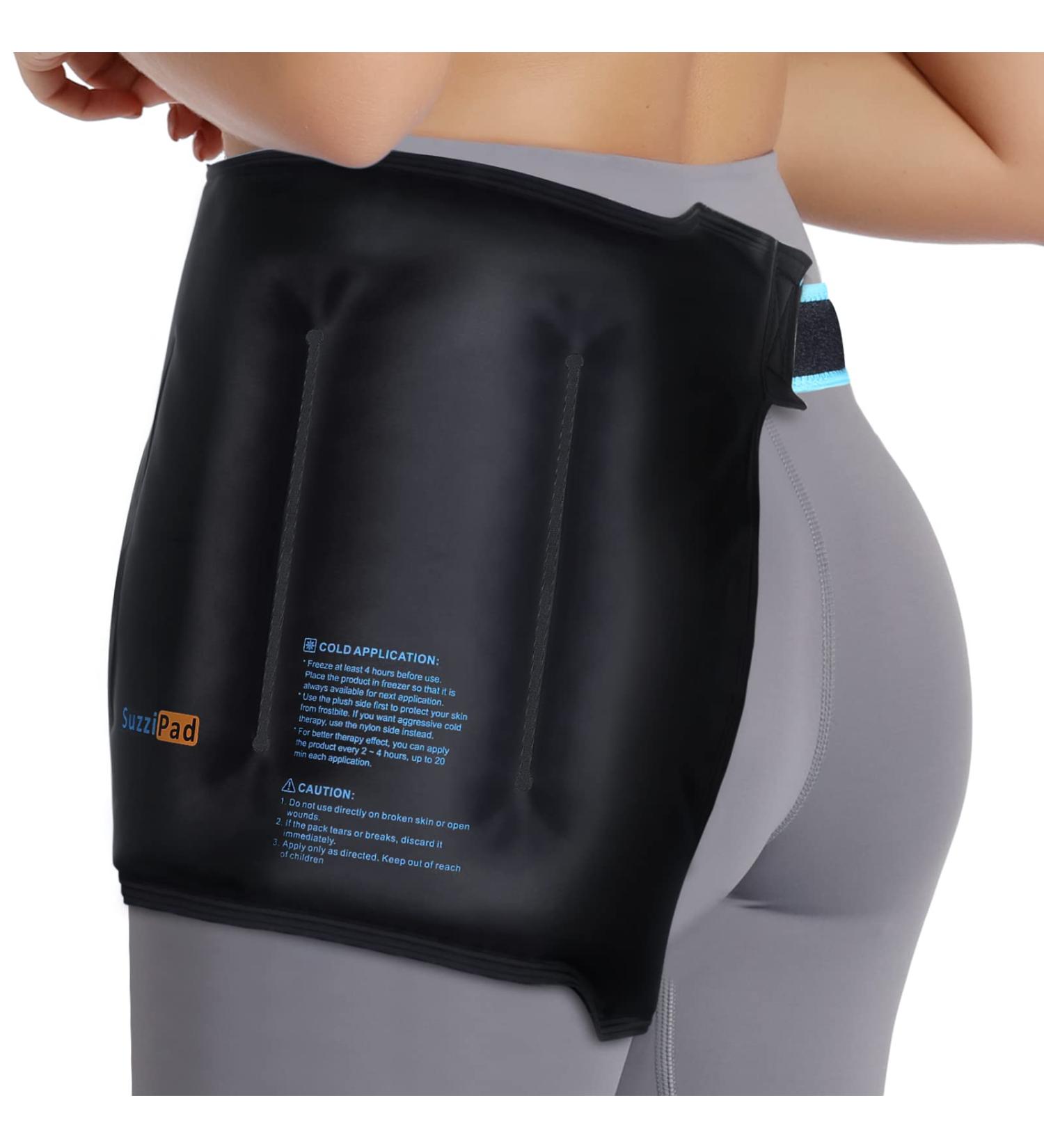 SuzziPad Hip Ice Pack Wrap for Pain Relief & Recovery - Reusable & Adjustable for Hip Injuries, Surgery, Inflammation & Swelling - Buy Online on GoSupps.com