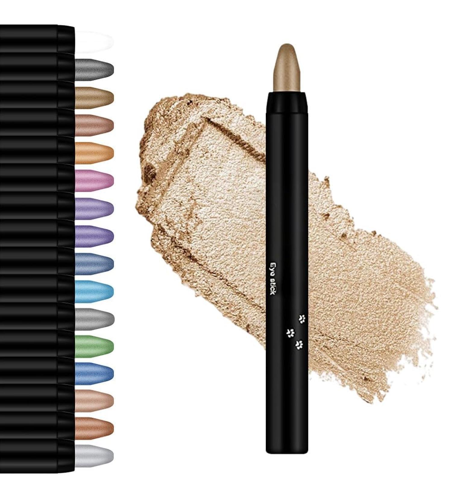 Cream Eyeshadow Stick Highlighter Eyeshadow Pencil Crayon Glitter Eyeshadow Stick Long Lasting Waterproof Eye Shadow Highlighter Stick Make Up Eyeshadow Shimmer Stick (#04 Light Khaki) - Buy Online on GoSupps.com