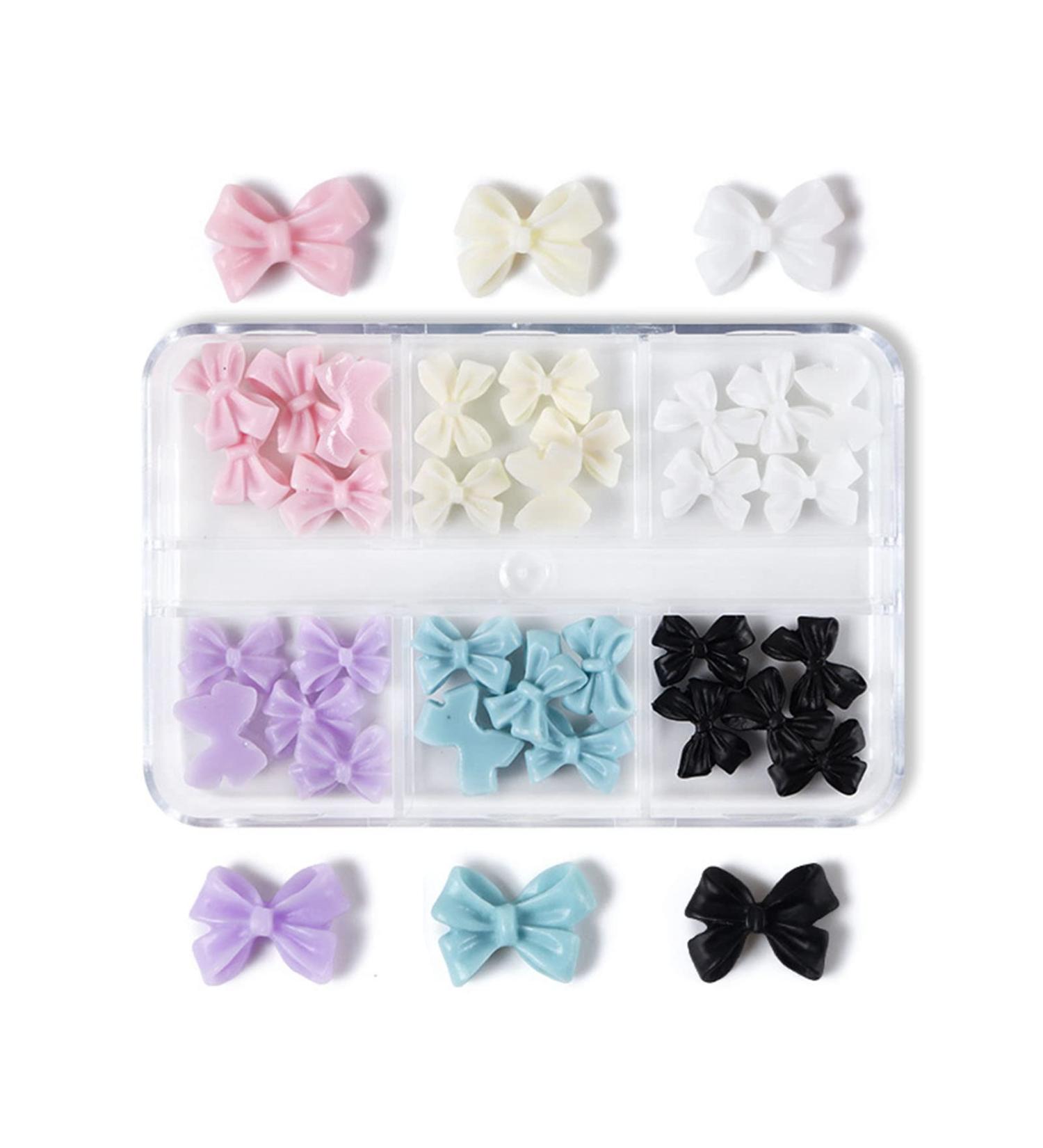 30 3D Nail Art Decorations 3D Bows Nail Colorful Bowknot Nail Accessories For Nail Art Designs DIY Crafting Bows Nail - Buy Online on GoSupps.com