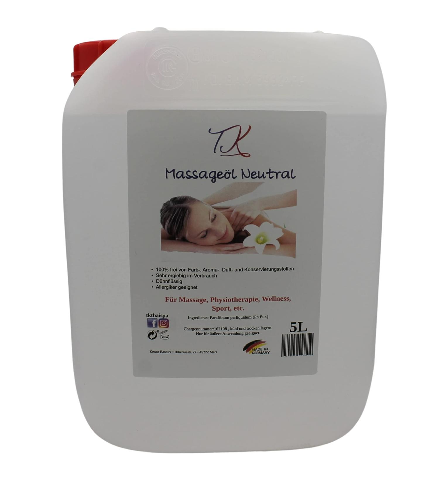 5L Neutral Massage Oil - Premium Quality for Massage Wellness Physiotherapy & SPA - DAB/Ph. Eur. - Buy Online on GoSupps.com