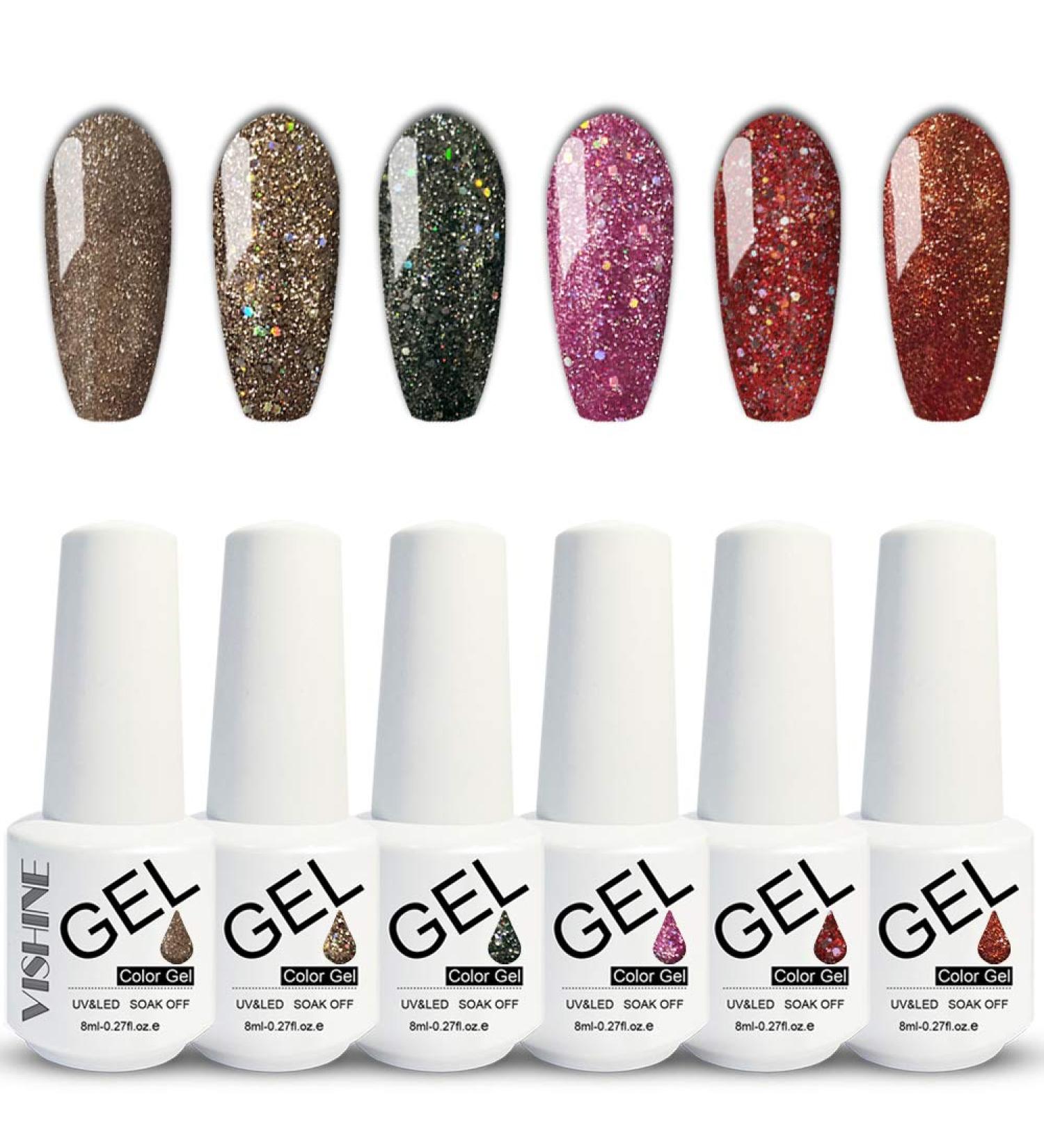 Vishine Gel Nail Polish Set 6 Colours Nail Art Gift Box Soak Off UV LED Gel Polish Kit 8ml - Buy Online on GoSupps.com