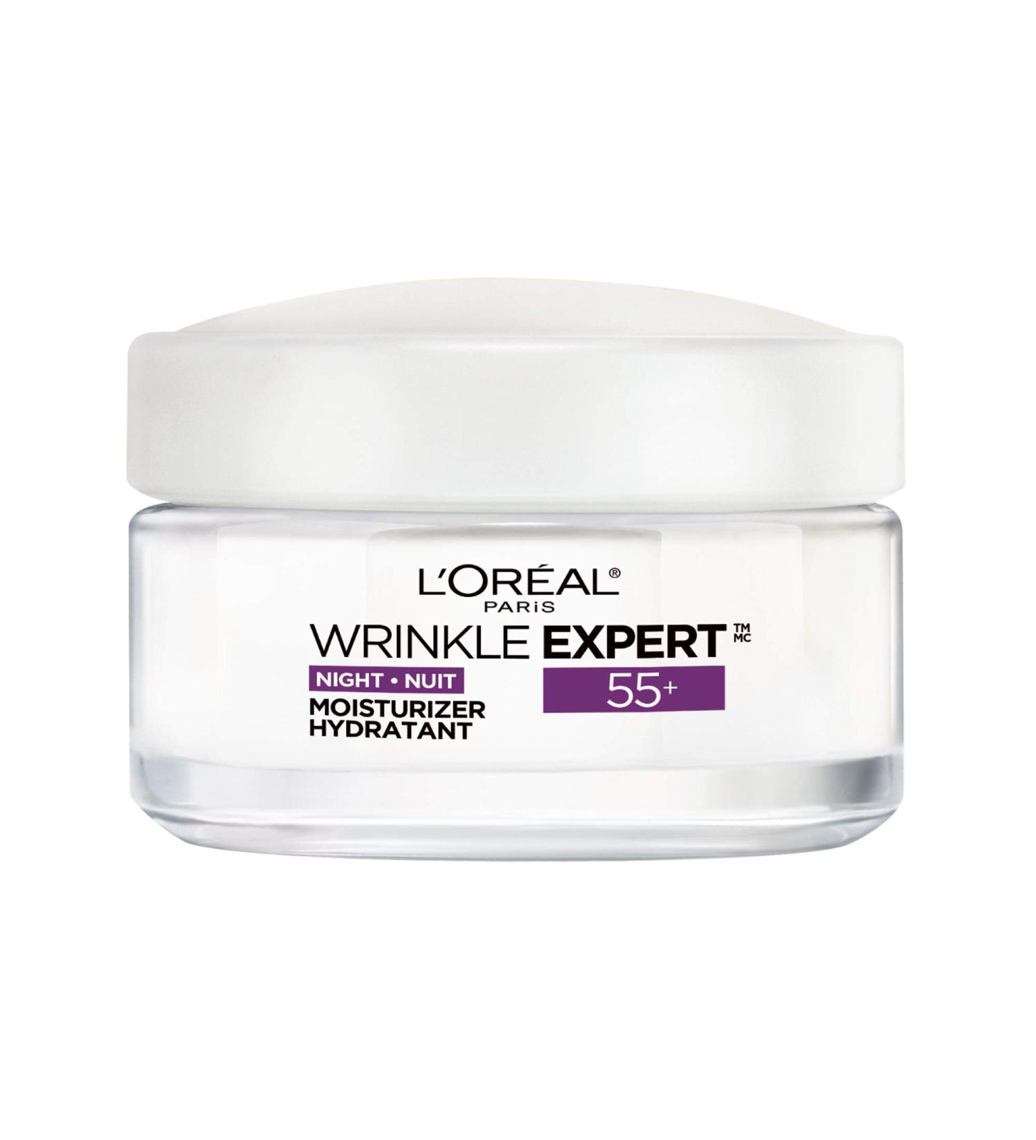 L'Oreal Paris Anti-Aging Face Cream 55+ Night Skincare Wrinkle Expert With Calcium to Reduce the Look of Wrinkles 50mL - Buy Online on GoSupps.com