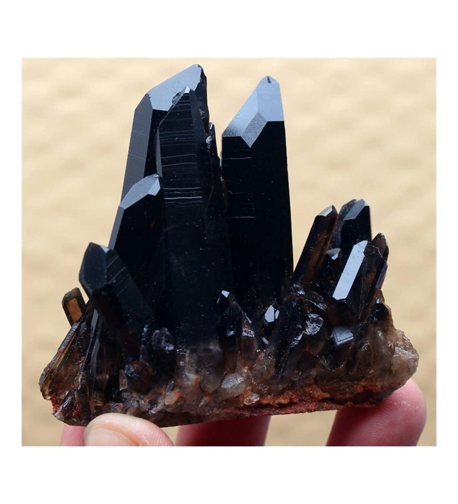 Stone Crafts Clear Natural Beautiful Black Quartz Crystal Cluster Specimen Crystals and Stones Stone Crystal Reiki - Buy Online on GoSupps.com