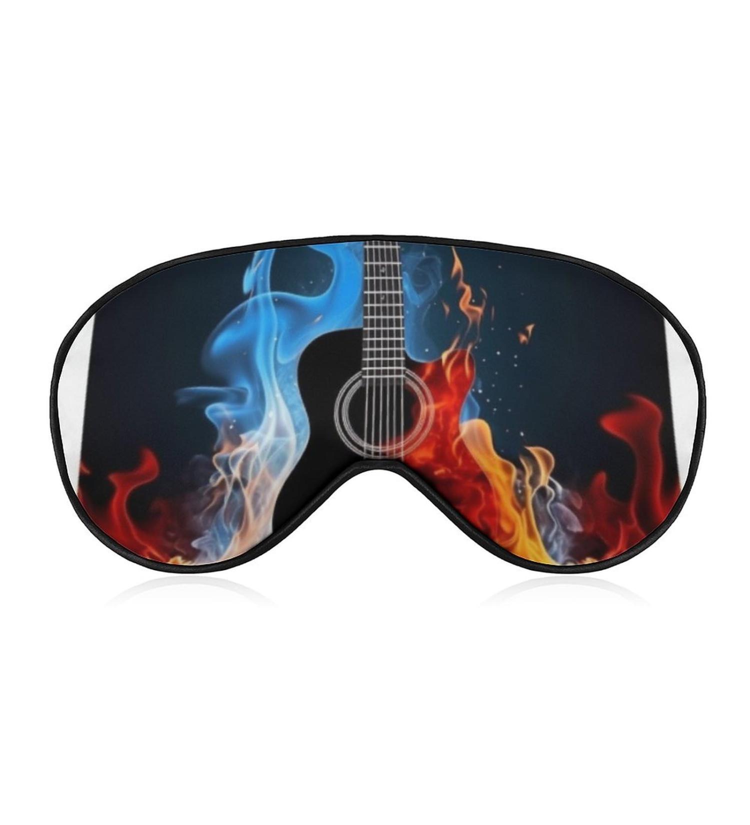 Sleep Eye Masks Guitar with Flames and Fire Sleep Eye Mask & Blindfold with Elastic Strap/Headband for Women Men Sleep Travel Nap - Buy Online on GoSupps.com