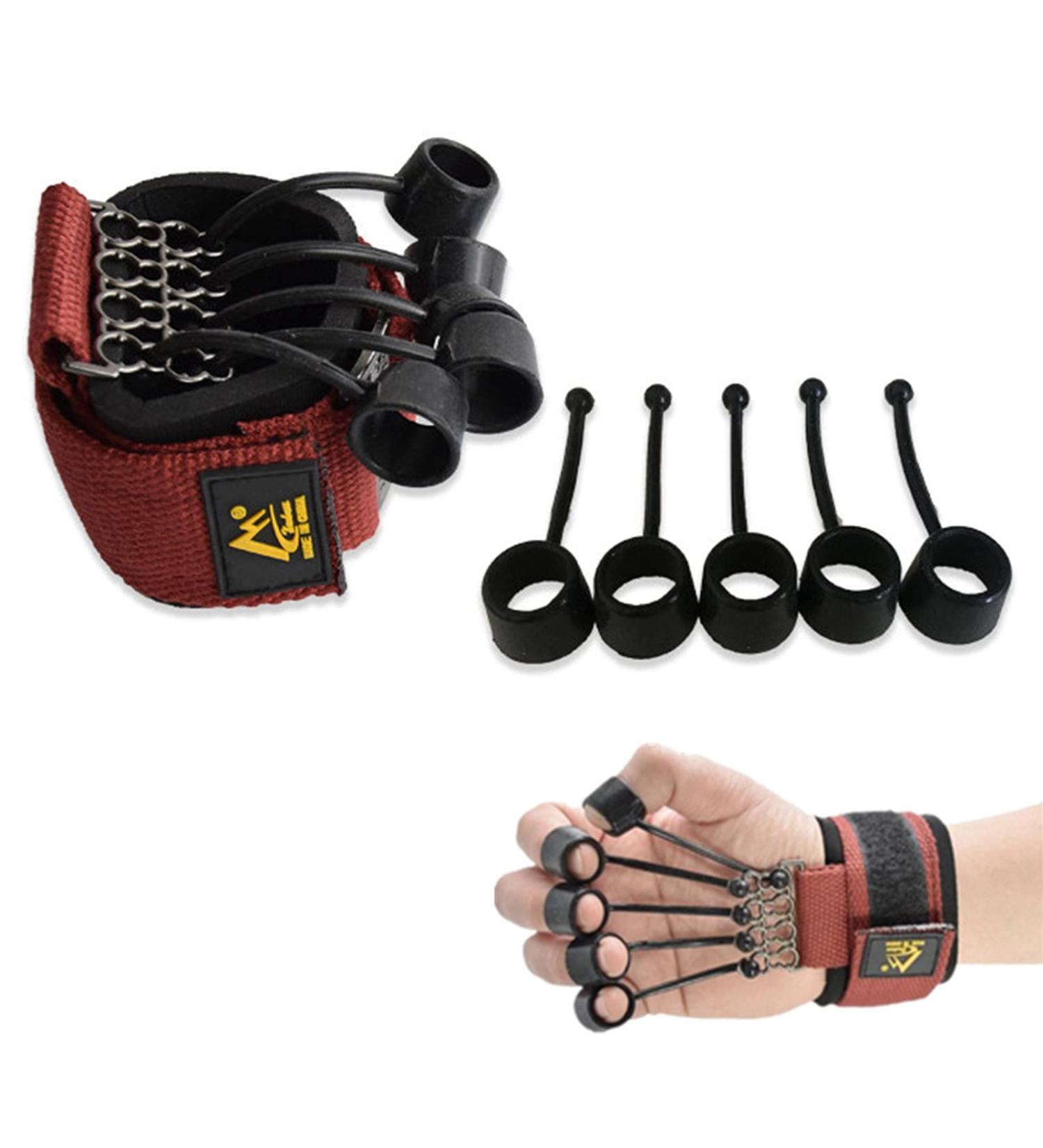 SHXJHXC Finger Exerciser & Hand Grip Strengthener with Alpha Gripz Trainer for Wrist Therapy & Forearm Strength (Red) - Buy Online on GoSupps.com