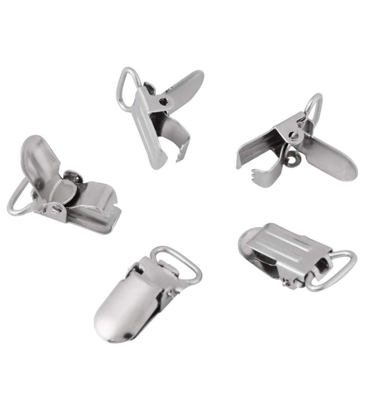 Viagasafamido Metal Braces Clips - Silver Duck Beak Shaped Pacifier Clips & Strap Buckle Clips 25mm for Clothes - International Shipping - Buy Online on GoSupps.com