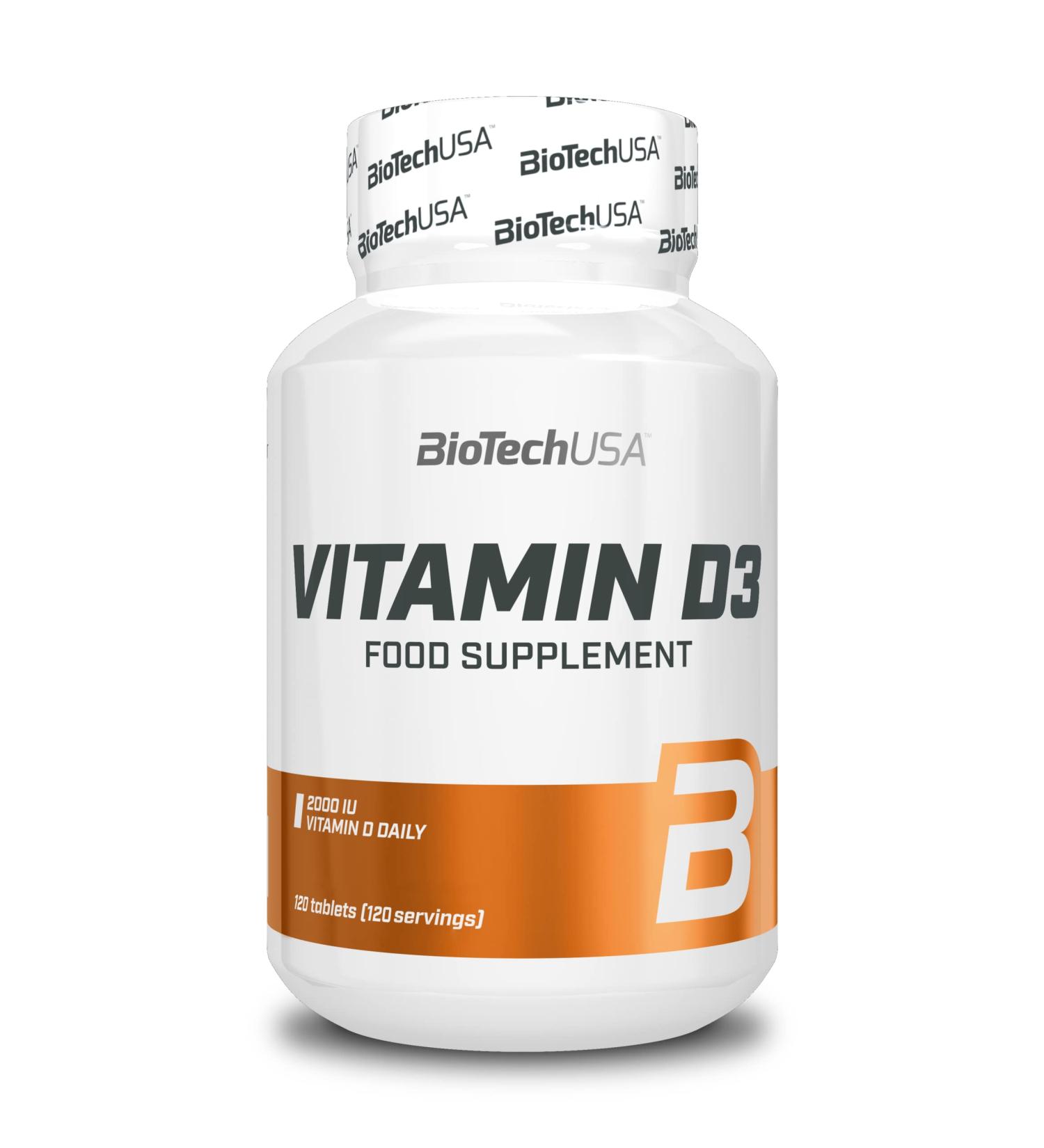 BioTechUSA Vitamin D3 Tablets | 2000 UI | For Strong Bones Immunity & Muscle Function | Easy to Take Supplement | 120 Tablets - Buy Online on GoSupps.com