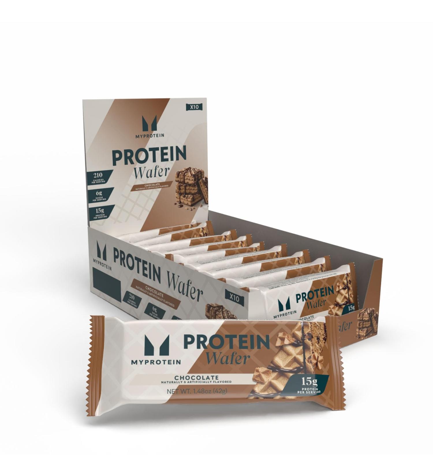 Myprotein Protein Bars Crispy Protein Wafers 15g High Protein Snacks Box of 10 Chocolate Wafers Packs Milk & Whey Protein Isolate Light & Crunchy - Buy Online on GoSupps.com