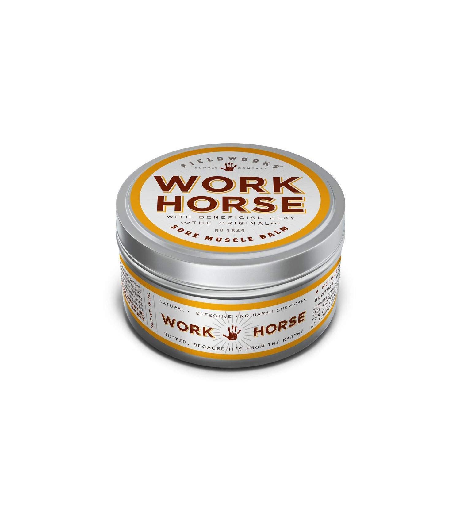 Work Horse Muscle Warming Balm for Arthritis, Back Pain, and Sore Muscles - 4 oz (Pack of 1) - Buy Online on GoSupps.com