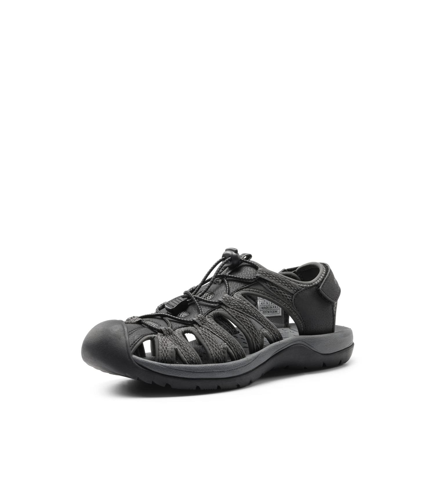 DREAM PAIRS Men's Summer Sandals - Non-Slip Breathable Hiking & Beach Footwear 41 EU Black/Dark Grey - Buy Online on GoSupps.com