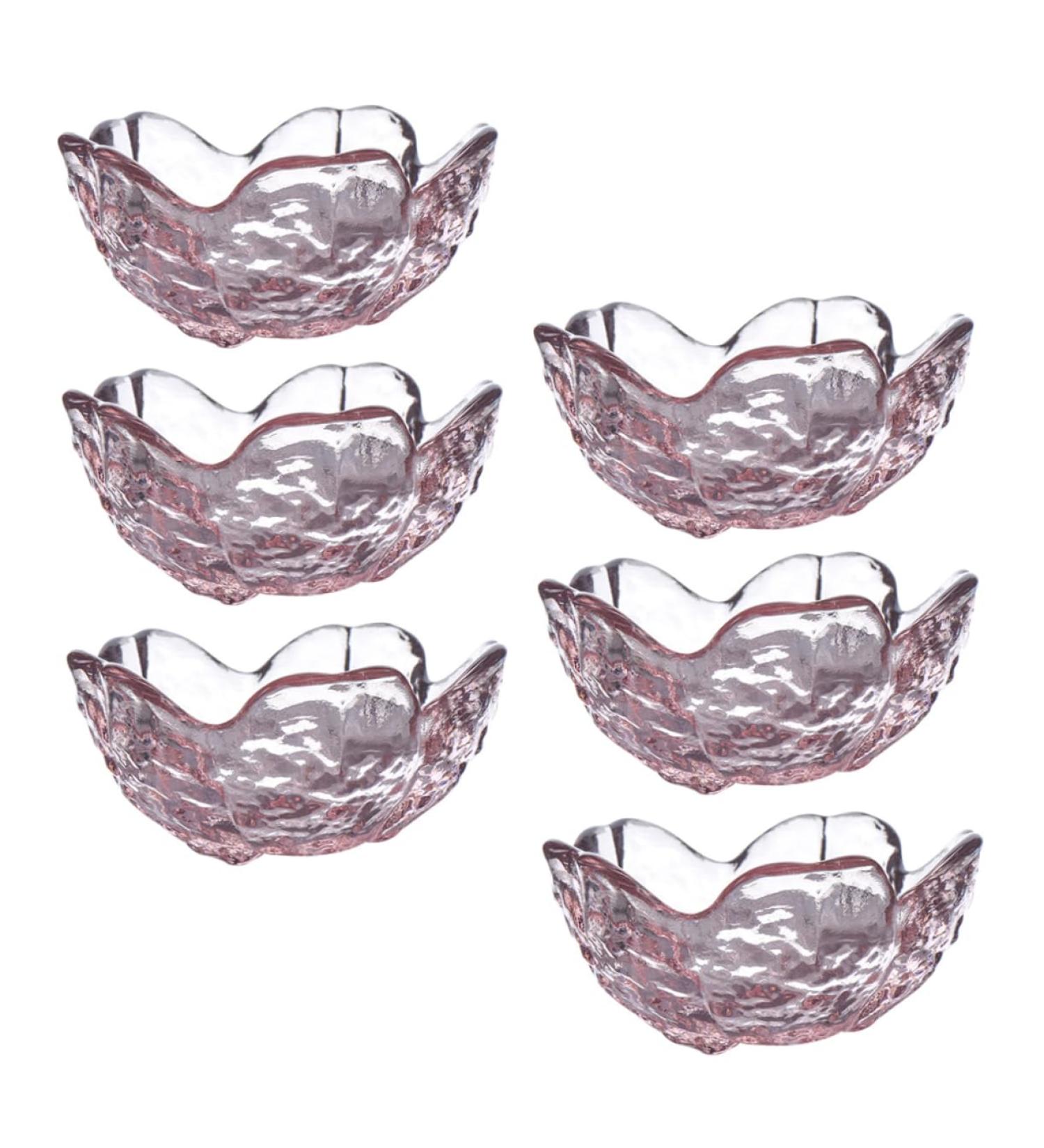 ABOOFAN 6 Pcs Cherry Blossom Dish Mini Condiment Pot Sushi Condiment Plate Ice Cream Bowl Cake Fruit Plate Mini Plates Flavor Seasoning Plate Dessert Small Glass Food Pink Sauce - Buy Online on GoSupps.com