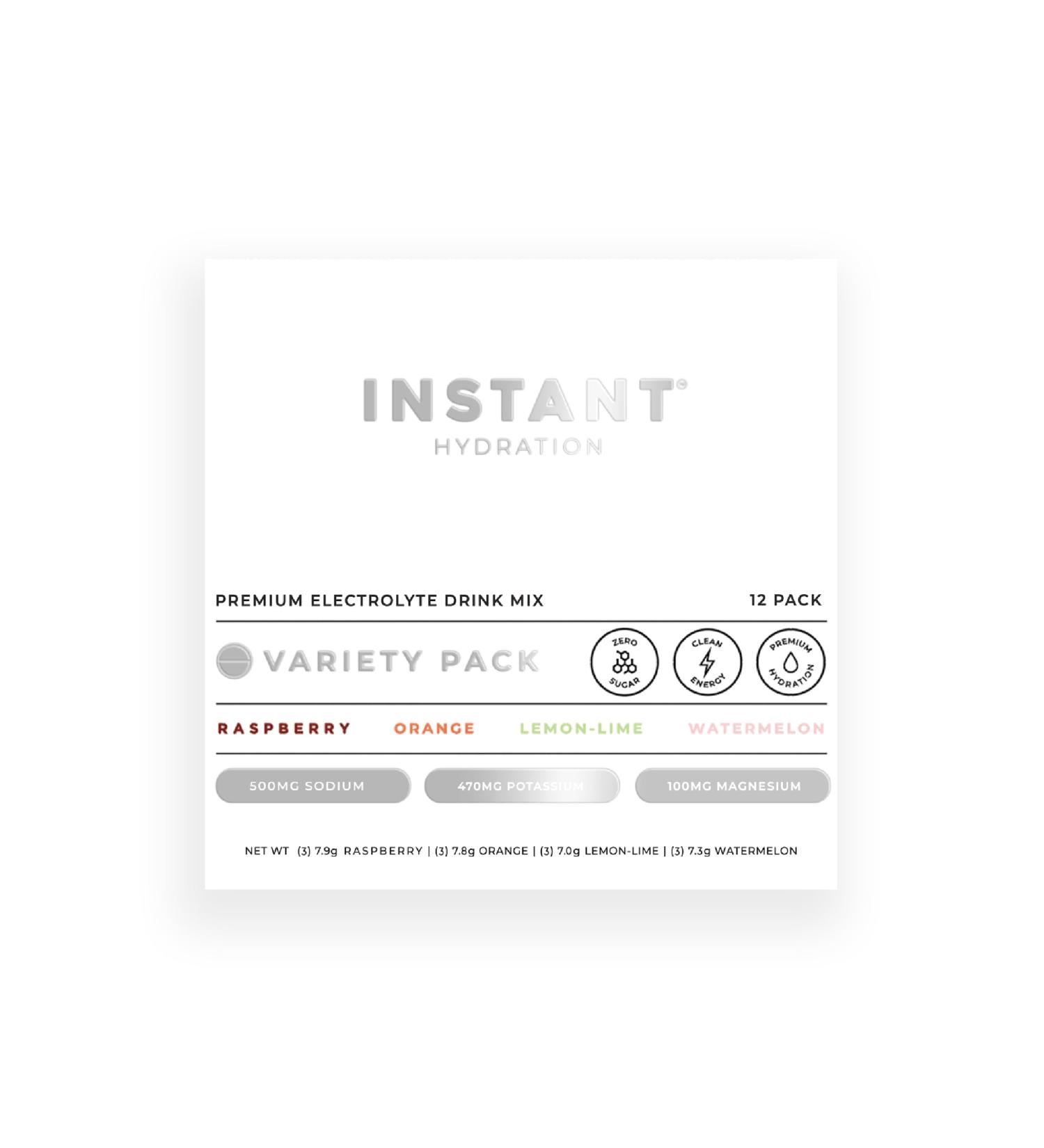 Instant Hydration Electrolytes Powder Packets - Variety Pack - Zero Sugar - Keto, Vegan, Gluten-Free, Non-GMO - Boost Recovery, Brain Function, Muscle & Tissue Health - 12 Sticks - Buy Online on GoSupps.com