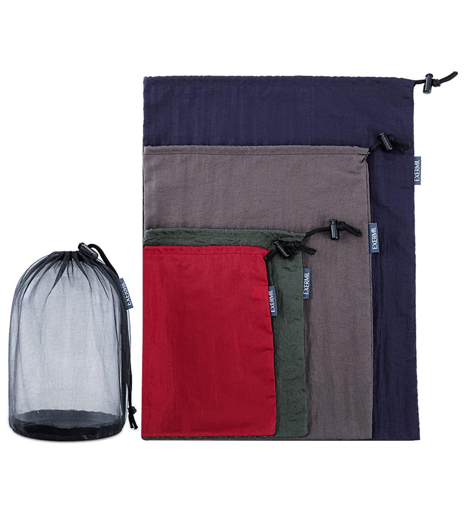 EXERMIL Nylon Stuff Sack Set 5-Piece for Organization & Travel - Various Sizes & Colors - Buy Online on GoSupps.com