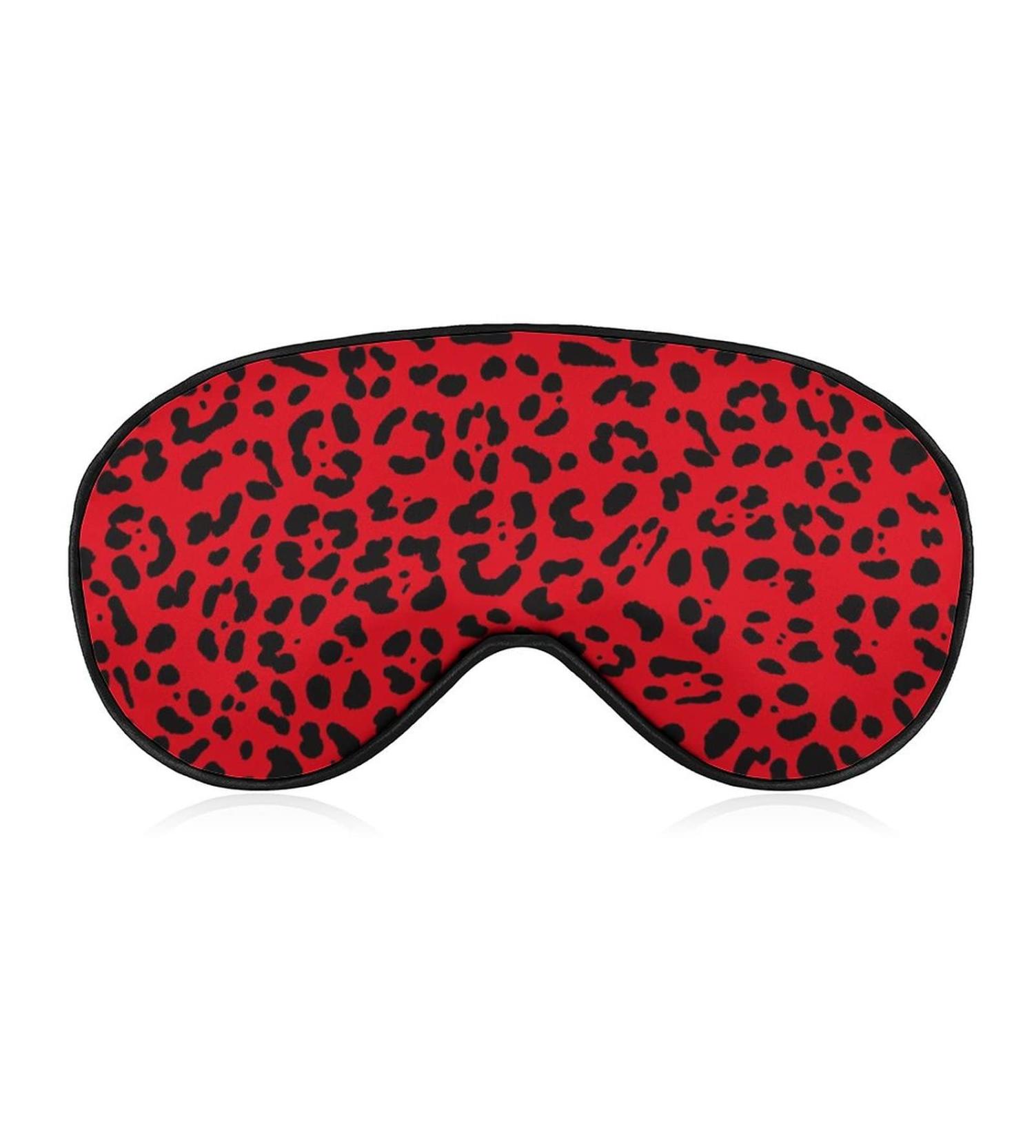 Buy Jaguar Leopard Print Sleep Mask for Women - Adjustable Eye Shades with Black Spots & Elastic Strap - Buy Online on GoSupps.com