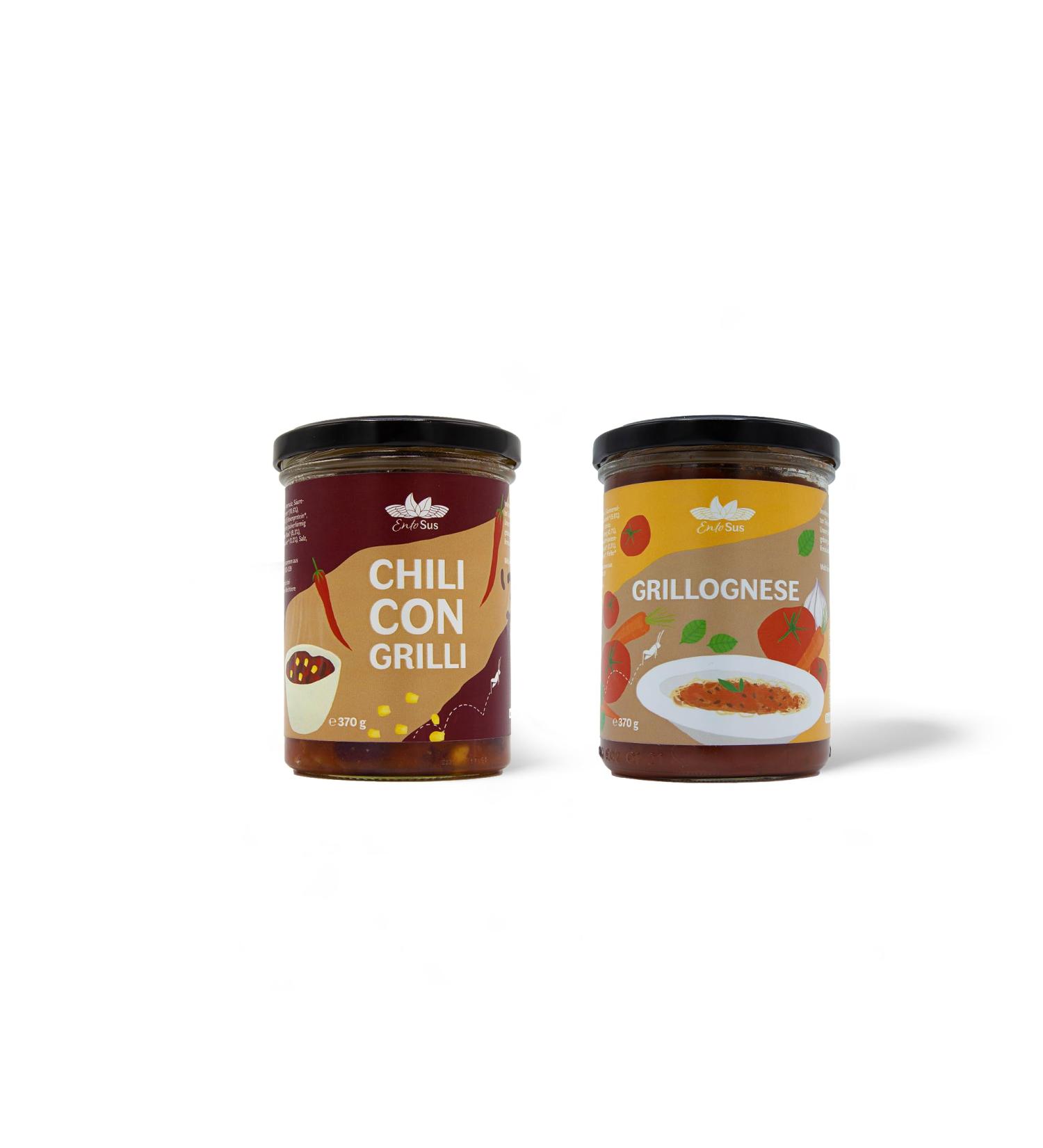 Entosus Gourmet Duo - Edible Insect Sauces | Chili Con Grilli & Grillognesis - Sustainable & Protein-Rich | 370g Trial Set - Buy Online on GoSupps.com