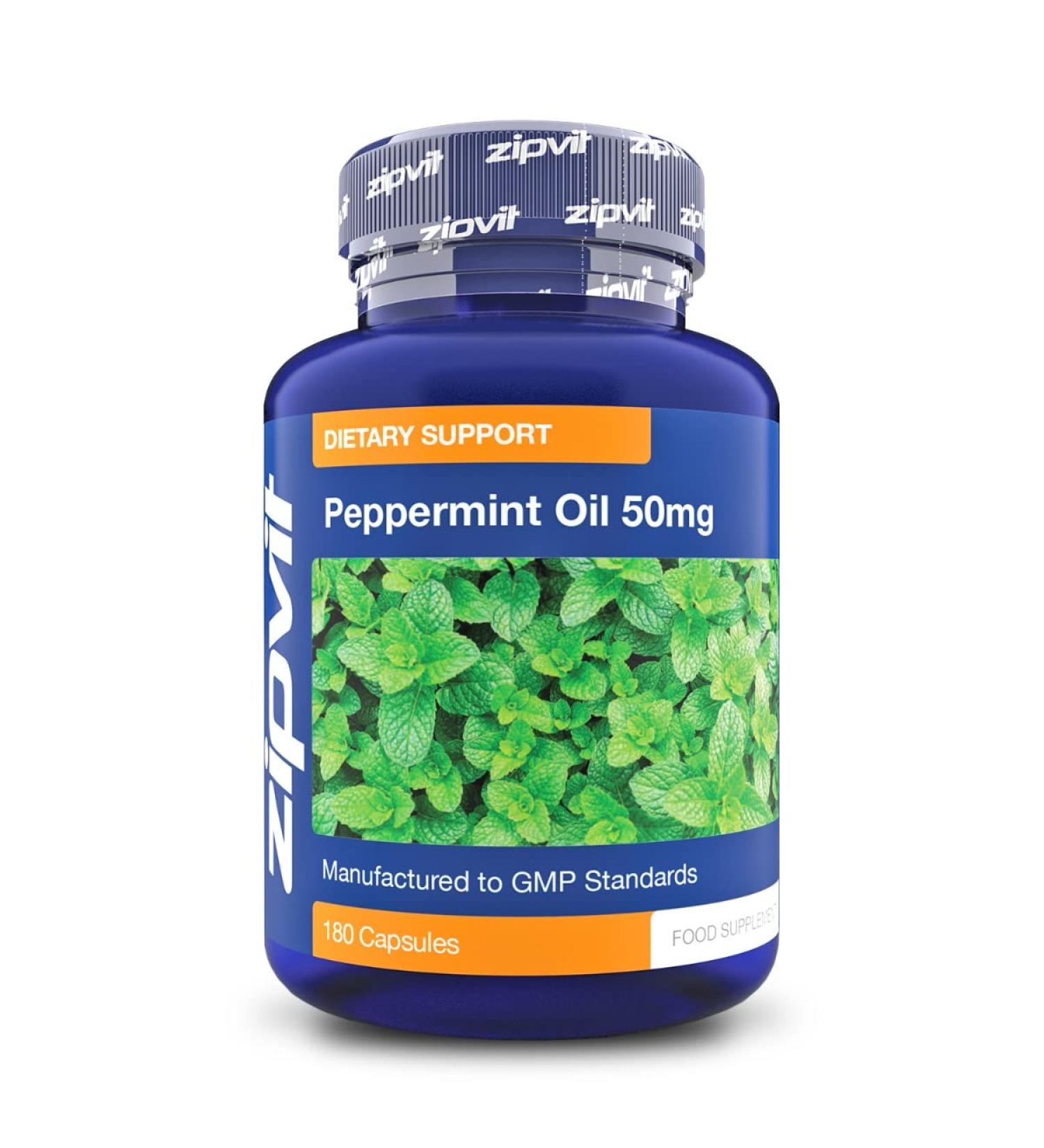 Peppermint Oil Capsules 50mg 180 Peppermint Capsules for Digestive Discomfort. UK Manufactured. - Buy Online on GoSupps.com