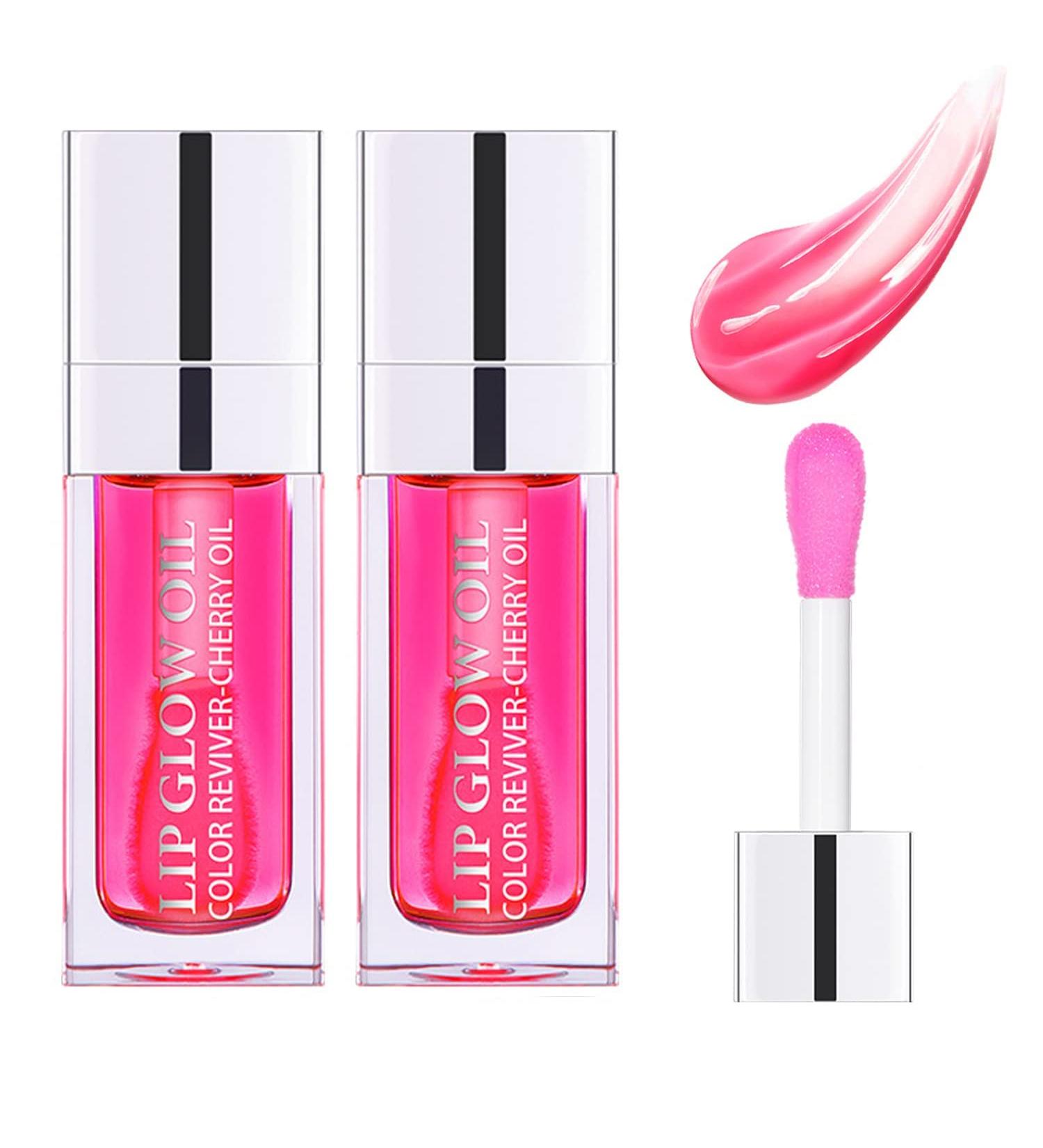 Hydrating Raspberry Plumping Lip Oil Set - Moisturizing Lip Gloss for Lip Care and Dry Lips - Buy Online on GoSupps.com