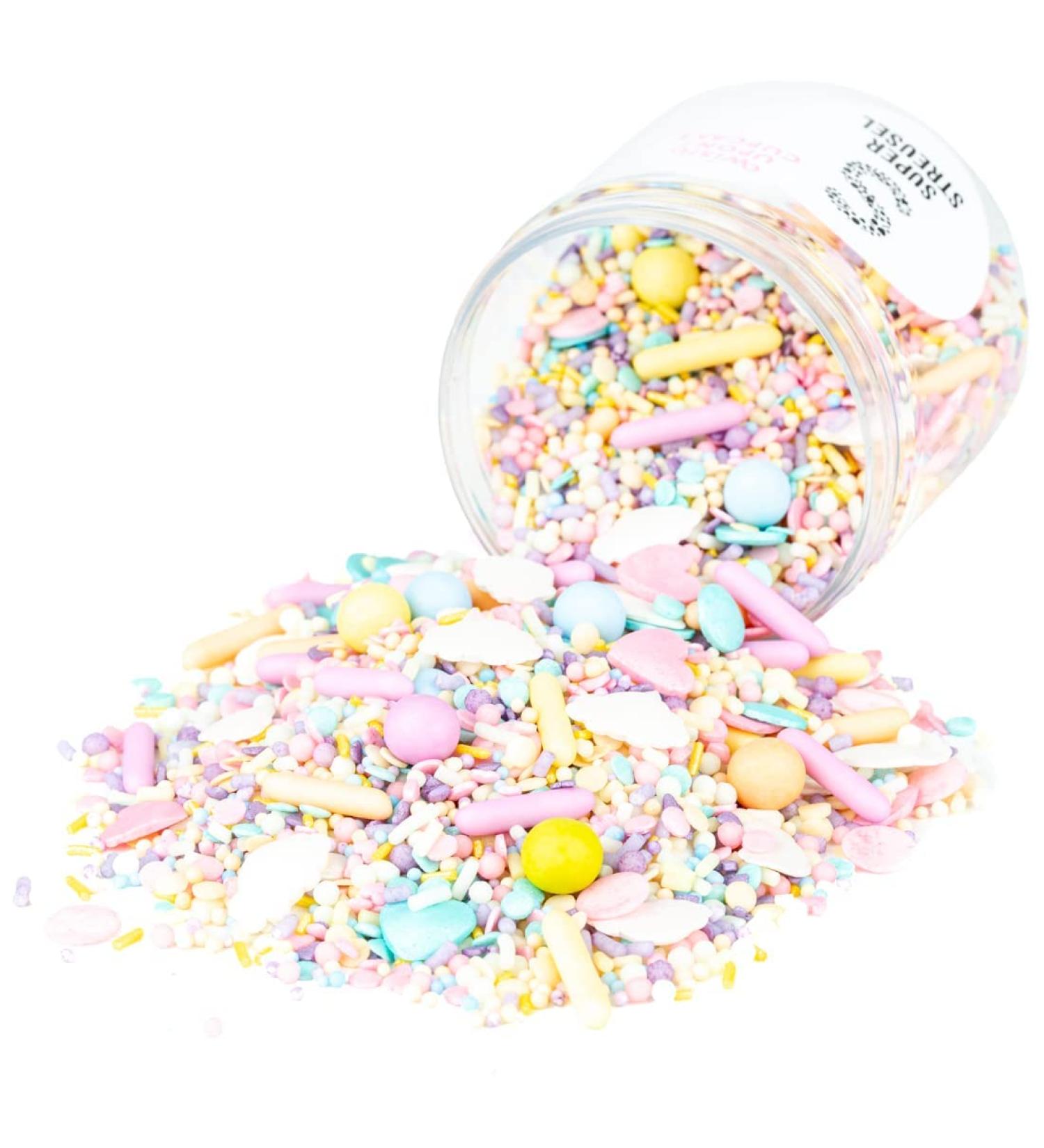 Super Sprinkle Pastel Carousel | Pink Sugar Sprinkles for Cake Decoration | EU Ingredients | 180g Pastel Colors Decor - Buy Online on GoSupps.com