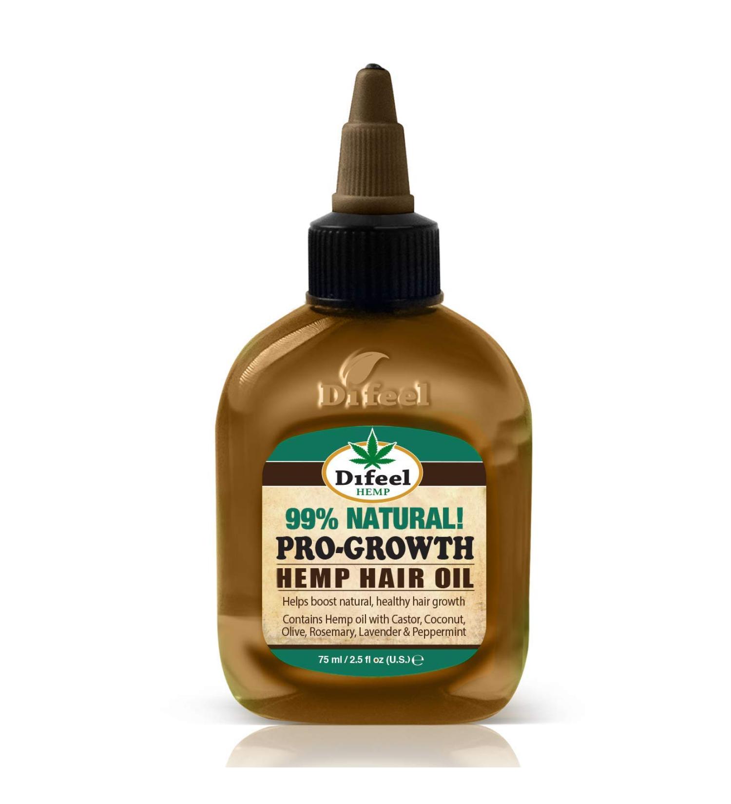 Difeel Hemp Hair Oil 2.5 oz - 99% Natural Pro-Growth Formula - Buy Online on GoSupps.com