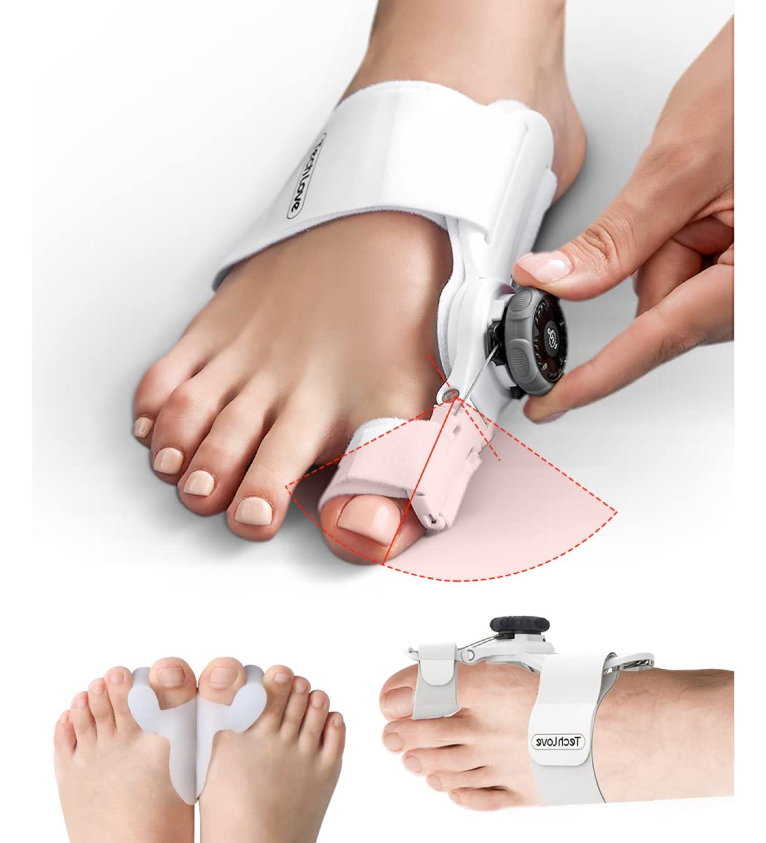Tech Love Bunion Corrector - Orthopedic Bunion Toe Straightener for Women and Men | Adjustable Bunion Splint with Toe Separator for Day Night Support | Bunion Relief (1PC) - Buy Online on GoSupps.com