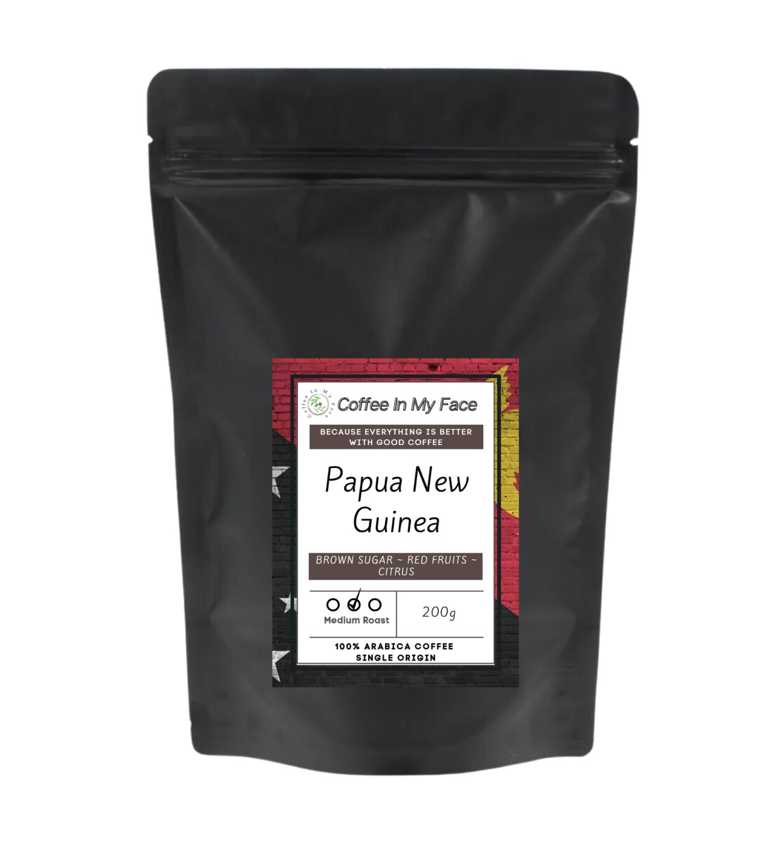 Papua New Guinea Medium Roasted Whole Coffee Beans - 100% Arabica (200g) - Buy Online on GoSupps.com