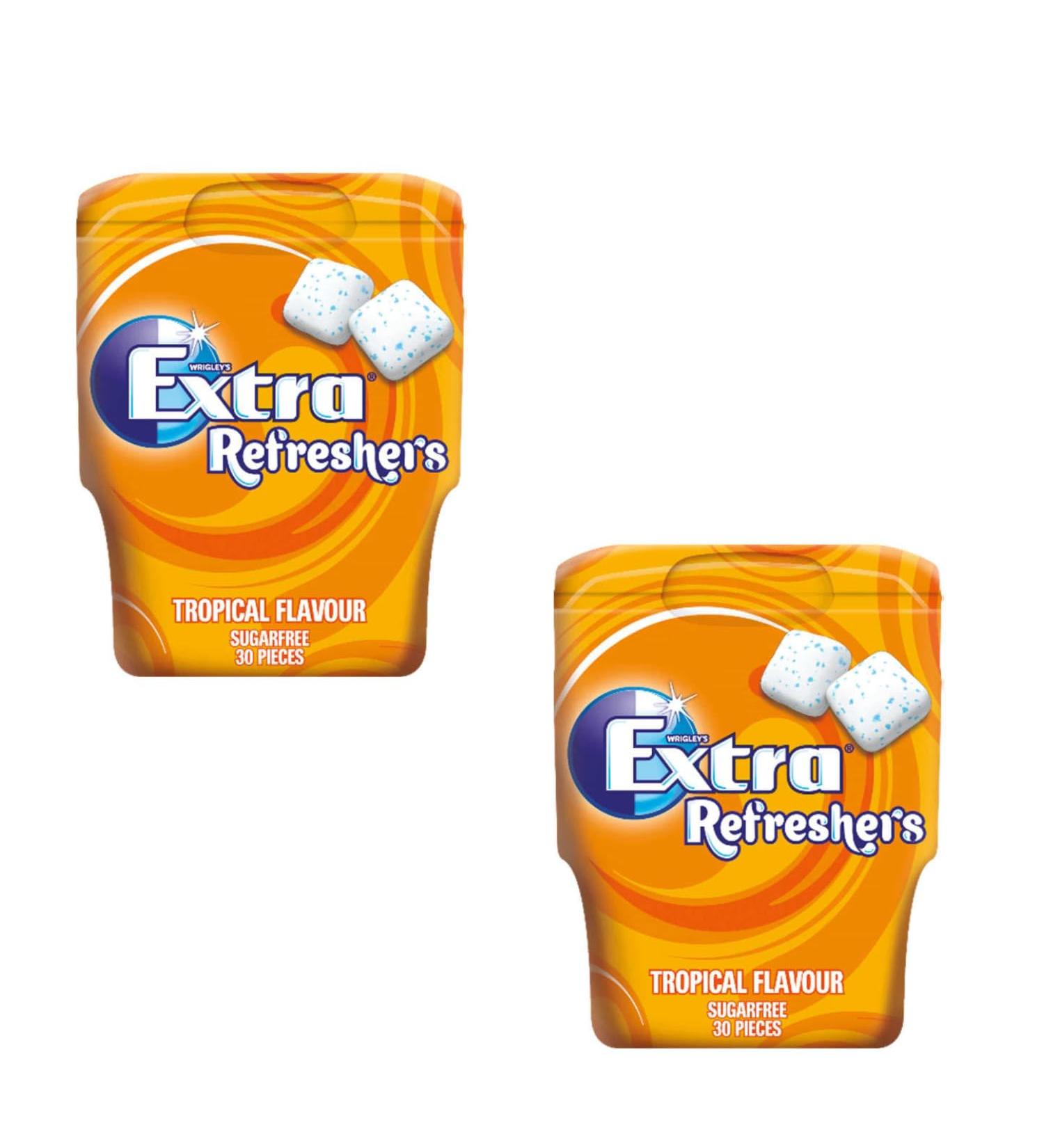 Wrigley Extra Refreshers Chewing Gum Tropical - Pack of 2 x 30 Pcs