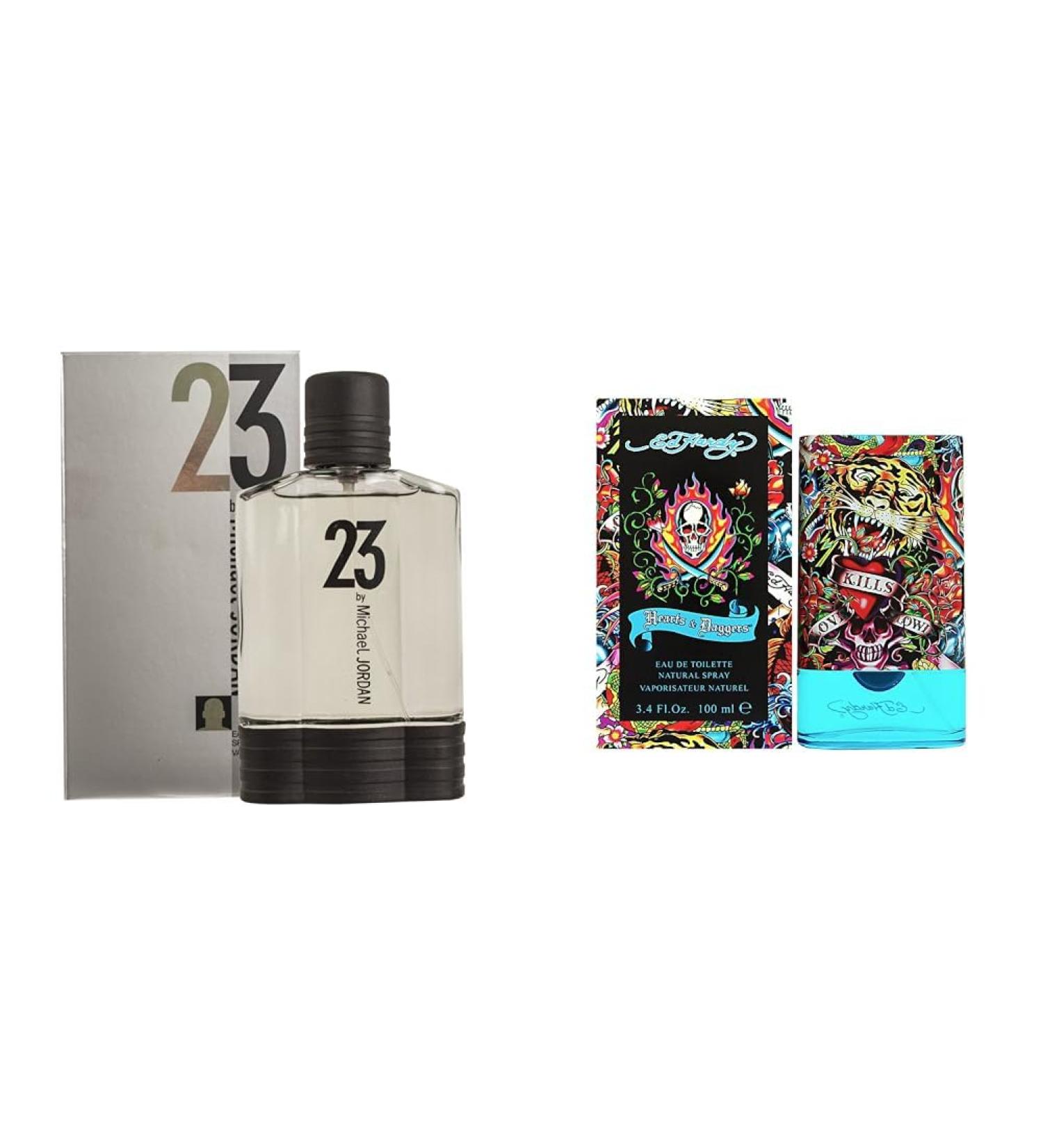Michael Jordan 23 For Men. Cologne Spray 3.4 Ounces & Ed Hardy Men's Cologne Fragrance Spray Hearts & Daggers Eau De Toilette 3.4 Fl Oz