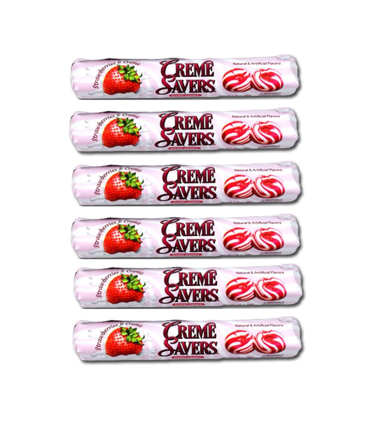 Creme Savers Strawberry and Creme Hard Candy The Taste of Fresh 6 Count (Pack of 1) Strawberry 6 Count (Pack of 1)