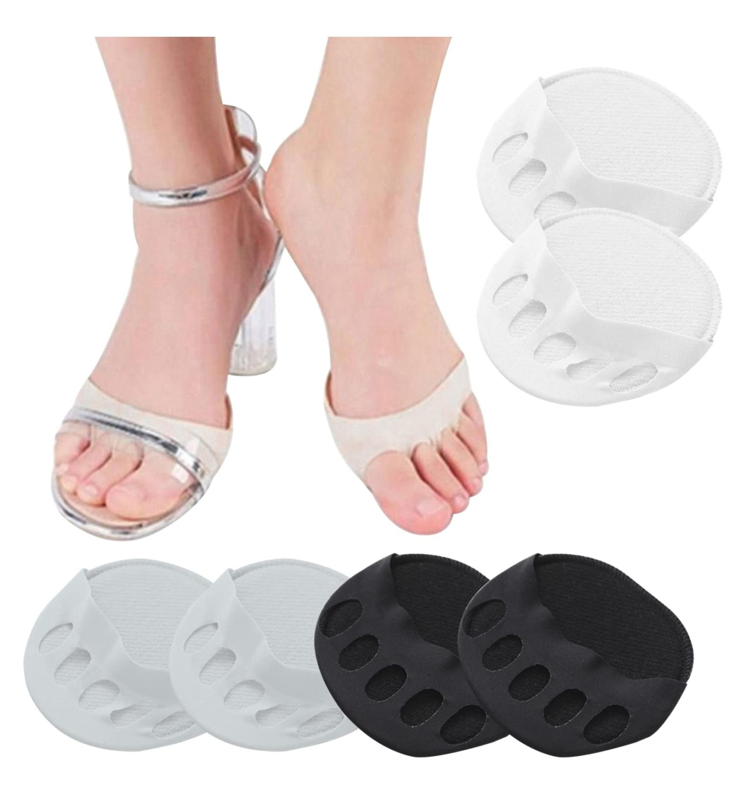Forefoot Pads for High Heels - Honeycomb Fabric Metatarsal Socks | 3 Pairs in Black White Gray - Comfort & Support for Women - Buy Online on GoSupps.com