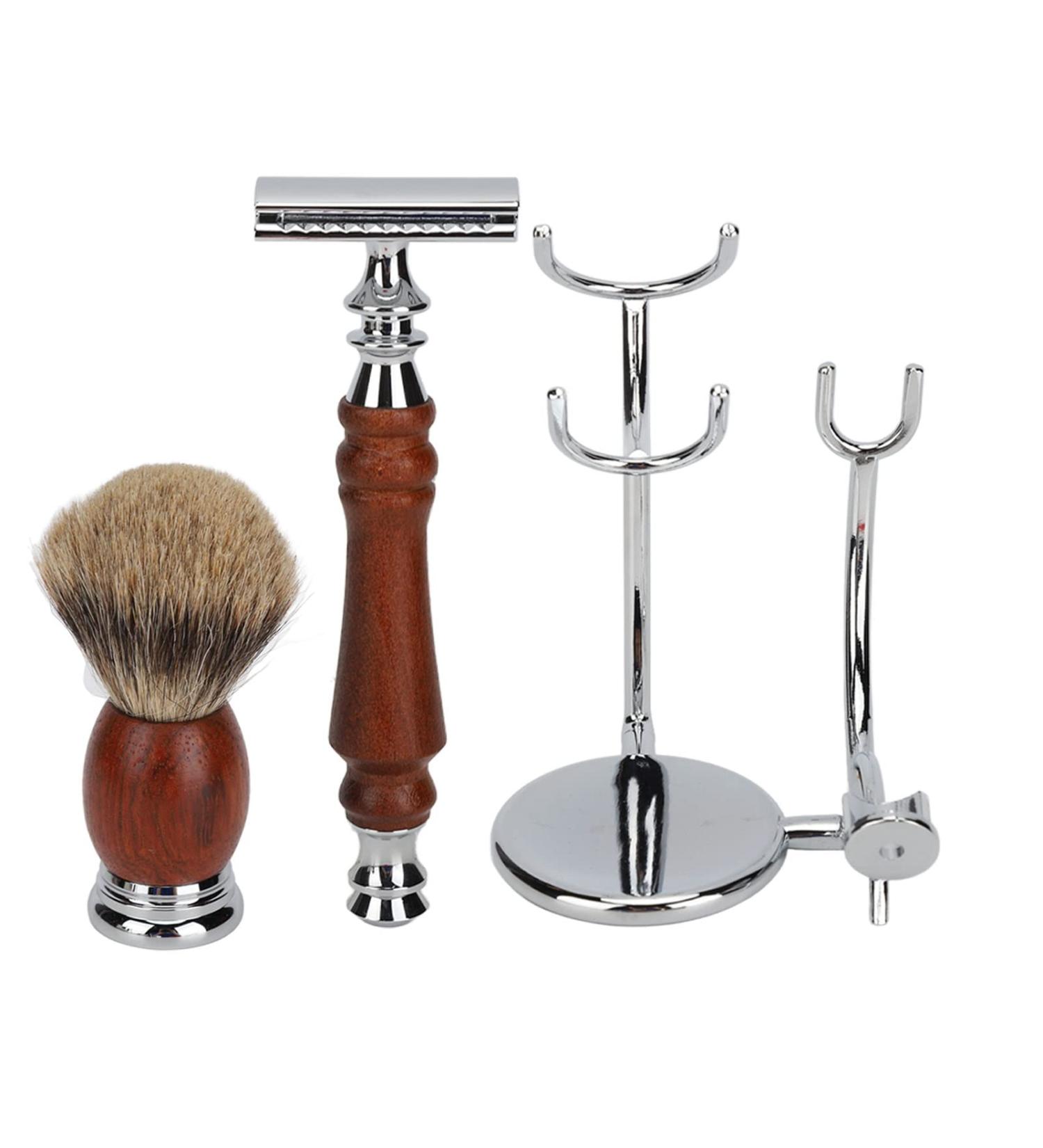 ANGGREK Men's Shaving Kit - Complete Set with Replacement Blades Manual Beard Trimmer Shaving Brush & Knife for Effortless Grooming - Buy Online on GoSupps.com