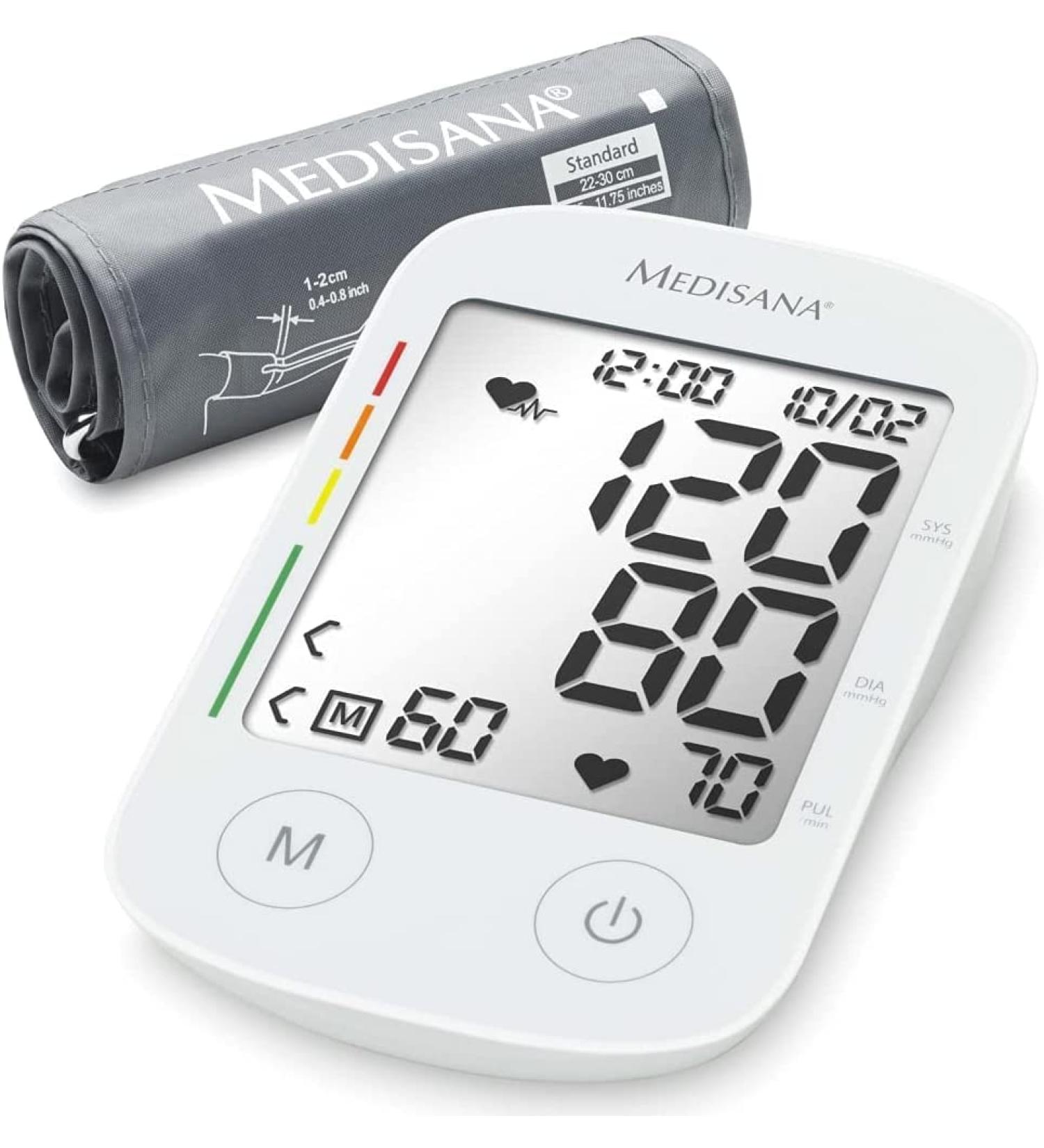 Medisana BU 535 Upper Arm Blood Pressure Monitor - Accurate BP & Pulse Measurement Memory Function Traffic Light Scale Irregular Heartbeat Indicator - Buy Online on GoSupps.com