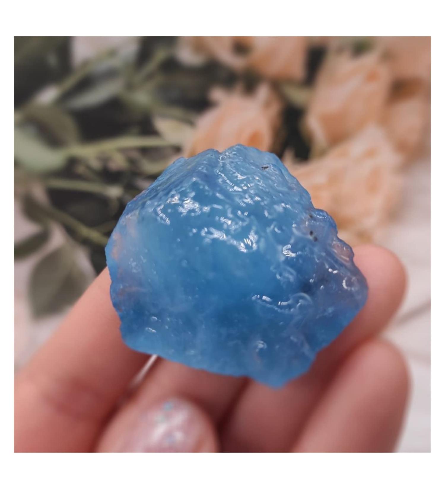 1pcs Natural Aquamarine Quartz Beryl Gemstone Crystal Stone Specimen Decoration Full of Texture (Size : 60-75g) - Buy Online on GoSupps.com