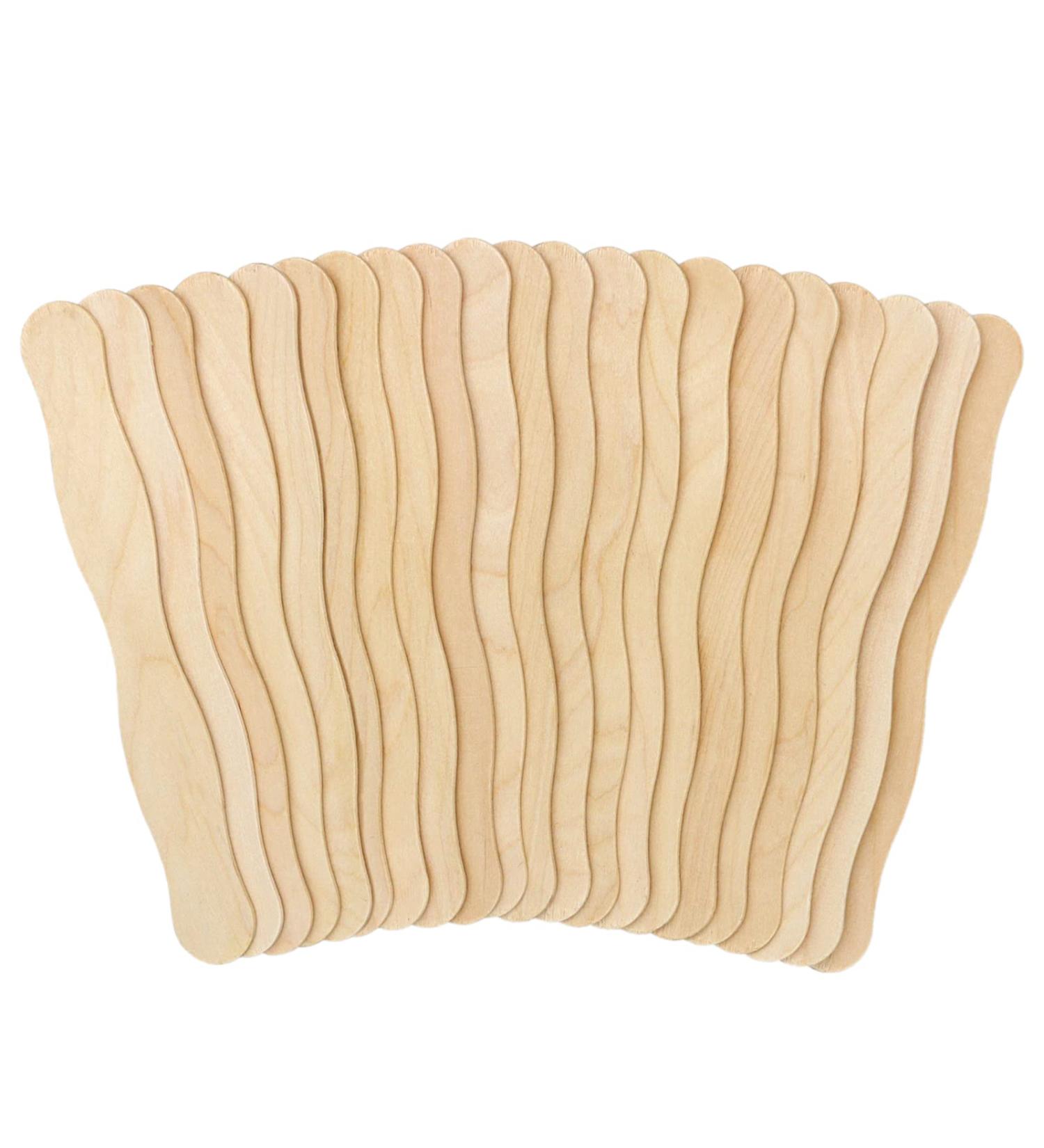 WISYOK 8 Inch Craft Sticks 50 Pack - Wood Wavy Fan Handles for DIY Crafts - Large Popsicle Sticks for Painting and Mixing - Ideal for Wedding Programs - Buy Online on GoSupps.com