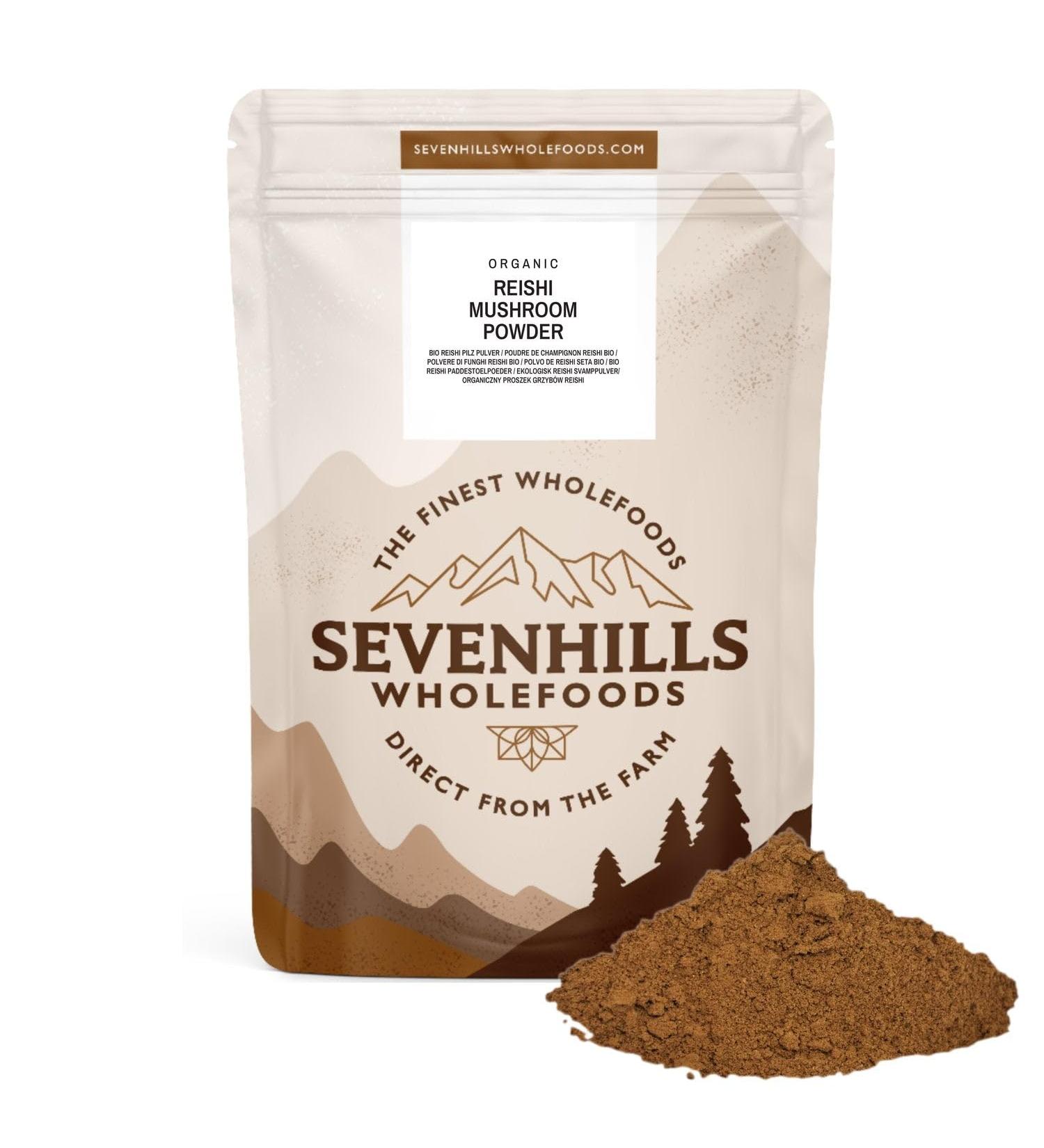 Sevenhills Wholefoods Organic Reishi Mushroom Powder 200g - Ganoderma Lucidum Supplement - Buy Online on GoSupps.com
