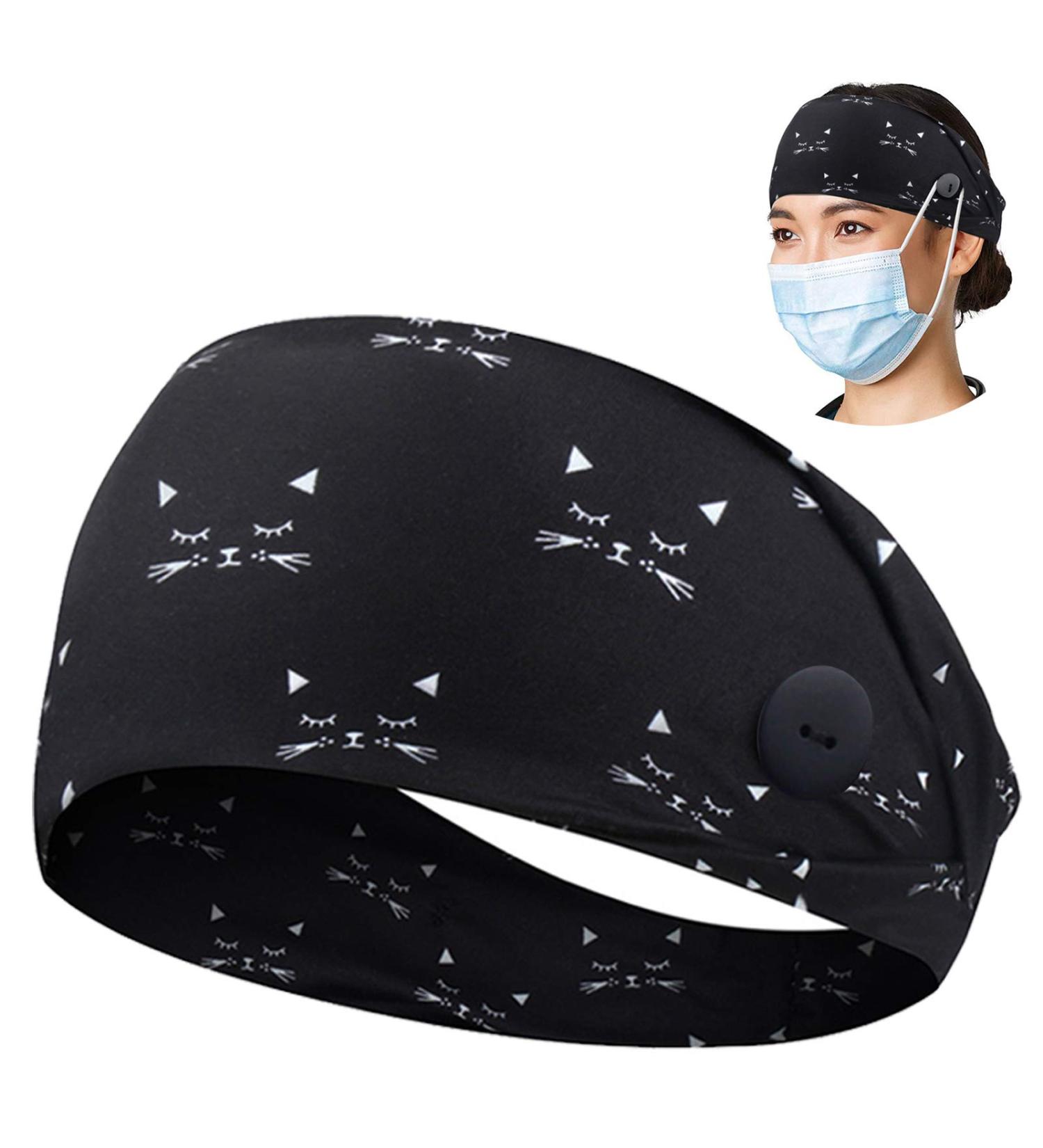 Headbands with Buttons for Masks - Non-Slip, Ear Protection for Nurses & Doctors | 1 Pack (Color 12) - Buy Online on GoSupps.com