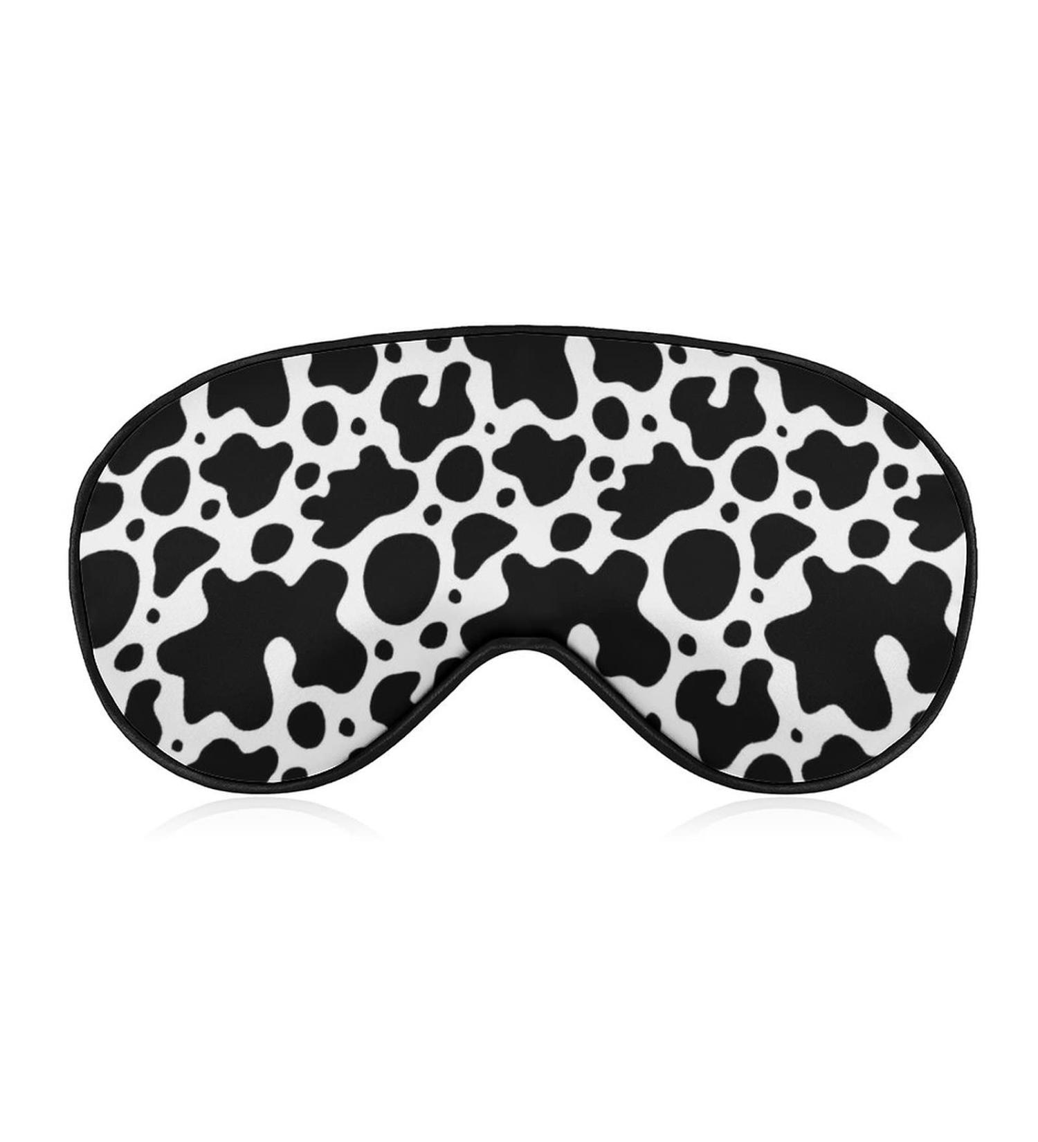 White Milk Cow Print Sleep Mask for Women | Adjustable Eye Shades & Elastic Strap - Buy Online on GoSupps.com