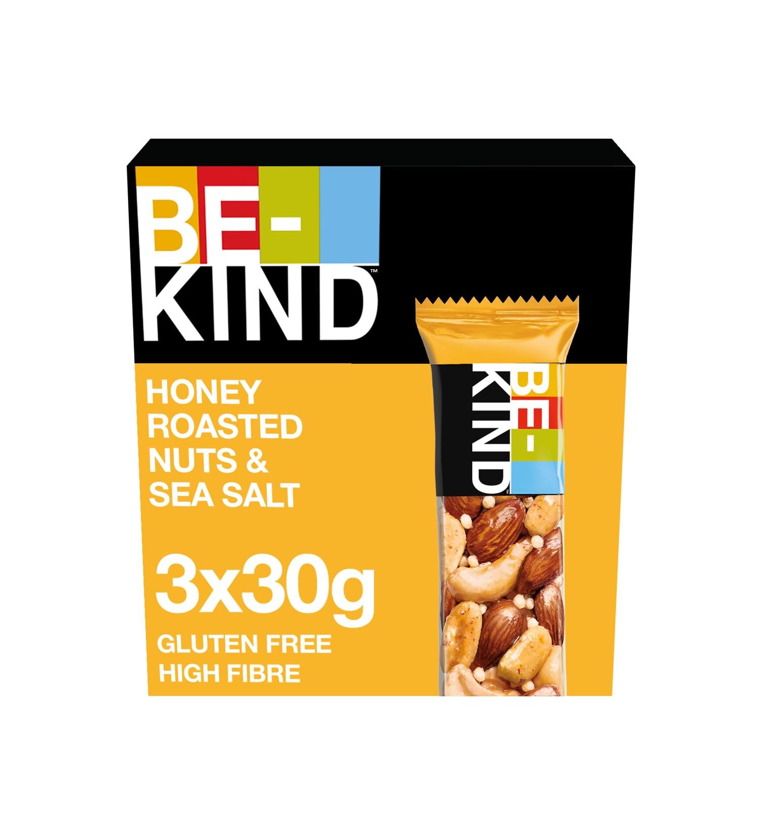Buy BE-KIND Honey Muesli Bar - Gluten Free Snack with Honey Roasted Nuts & Sea Salt - 3 Pack (90g) - International Shipping Available - Buy Online on GoSupps.com