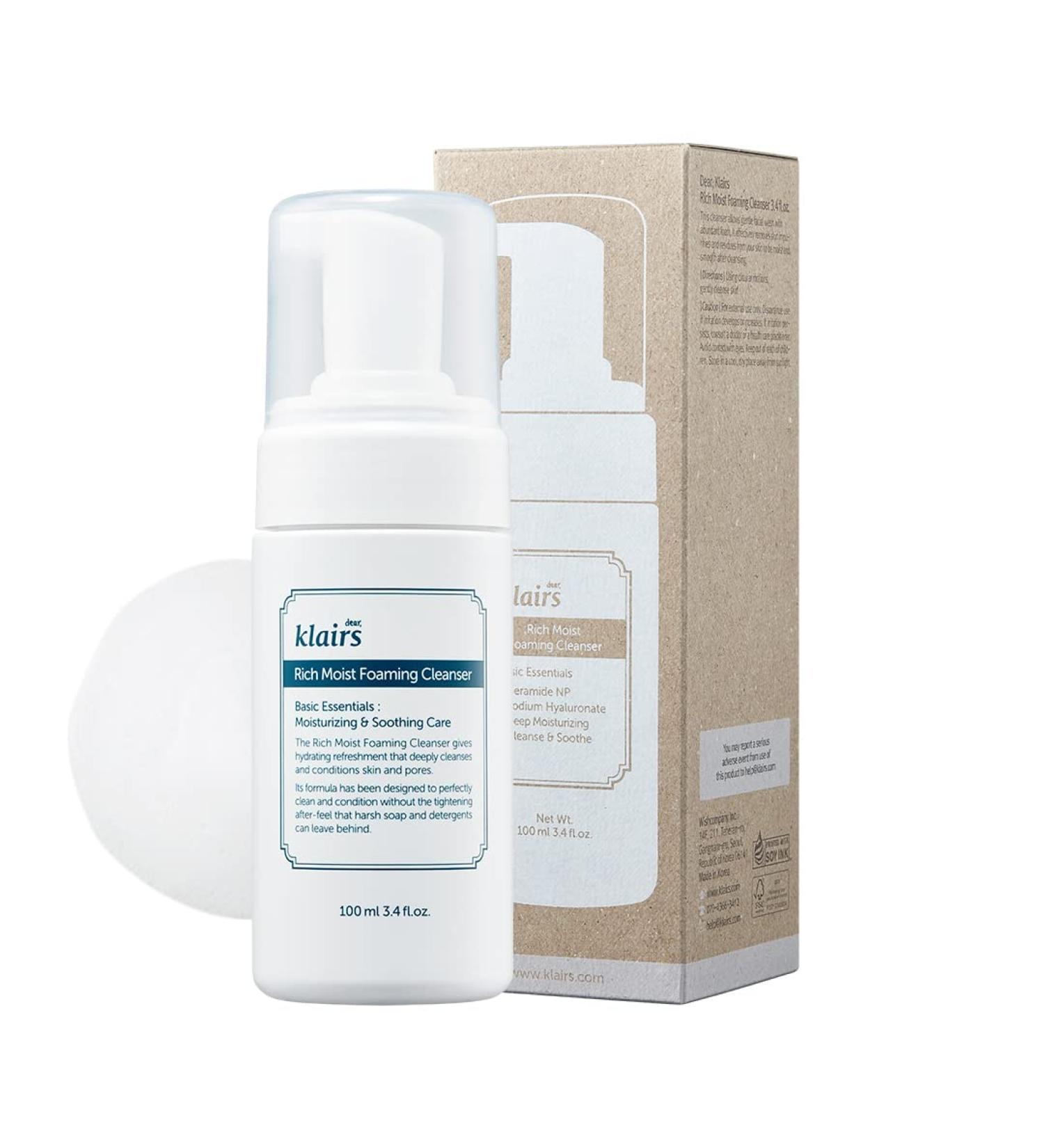 DearKlairs Rich Moist Foaming Cleanser 3.4 fl oz (100ml) | K-Beauty Skincare - Shop Now - Buy Online on GoSupps.com