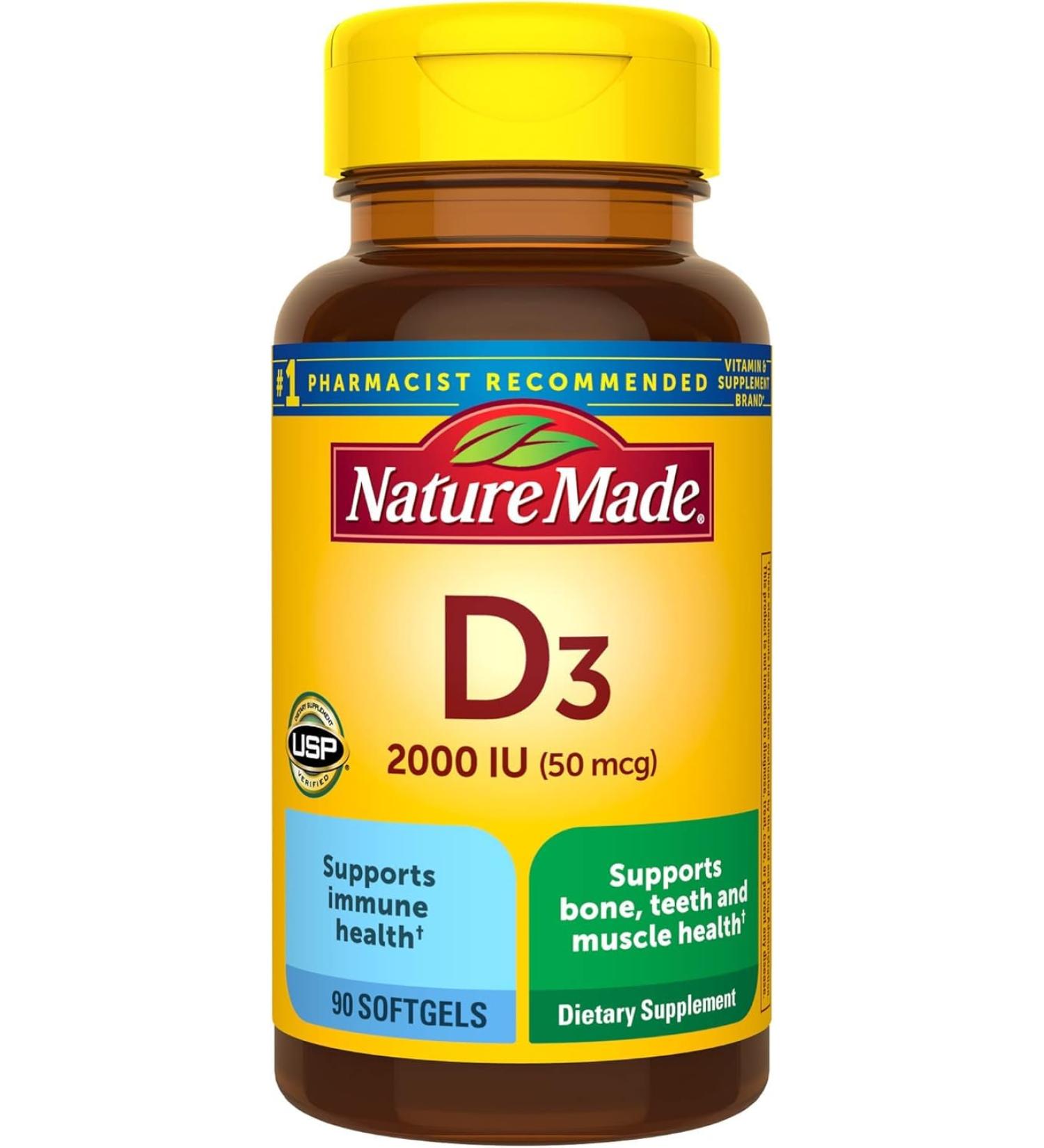Nature Made Vitamin D 2 000 IU Softgels 90 ct