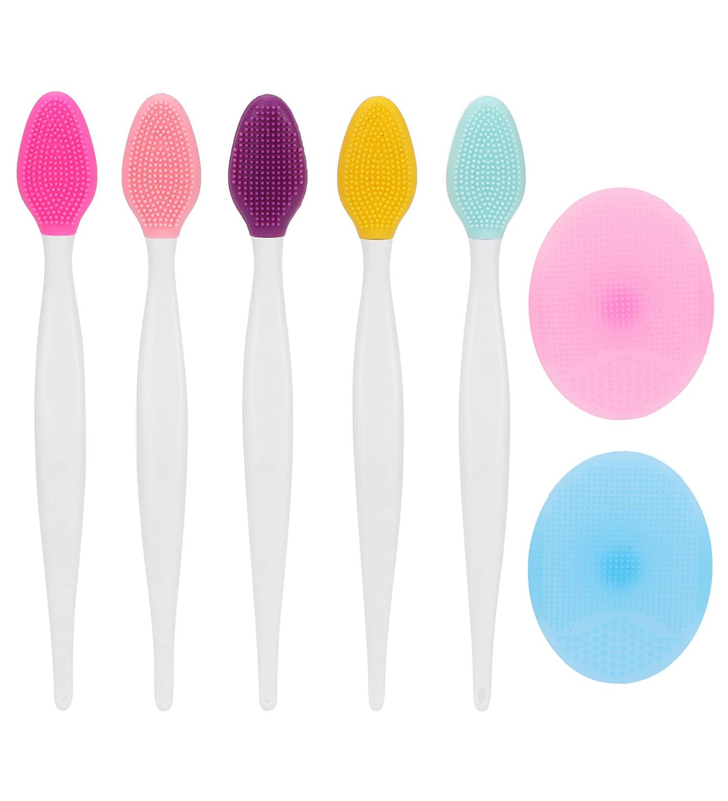 JUOPZKENN Silicone Exfoliating Lip Brush Silicone Facial Cleansing Brush Silicone Face Pore Cleaner Face Nose Lip Exfoliating Brush Set for Home Gift - Buy Online on GoSupps.com
