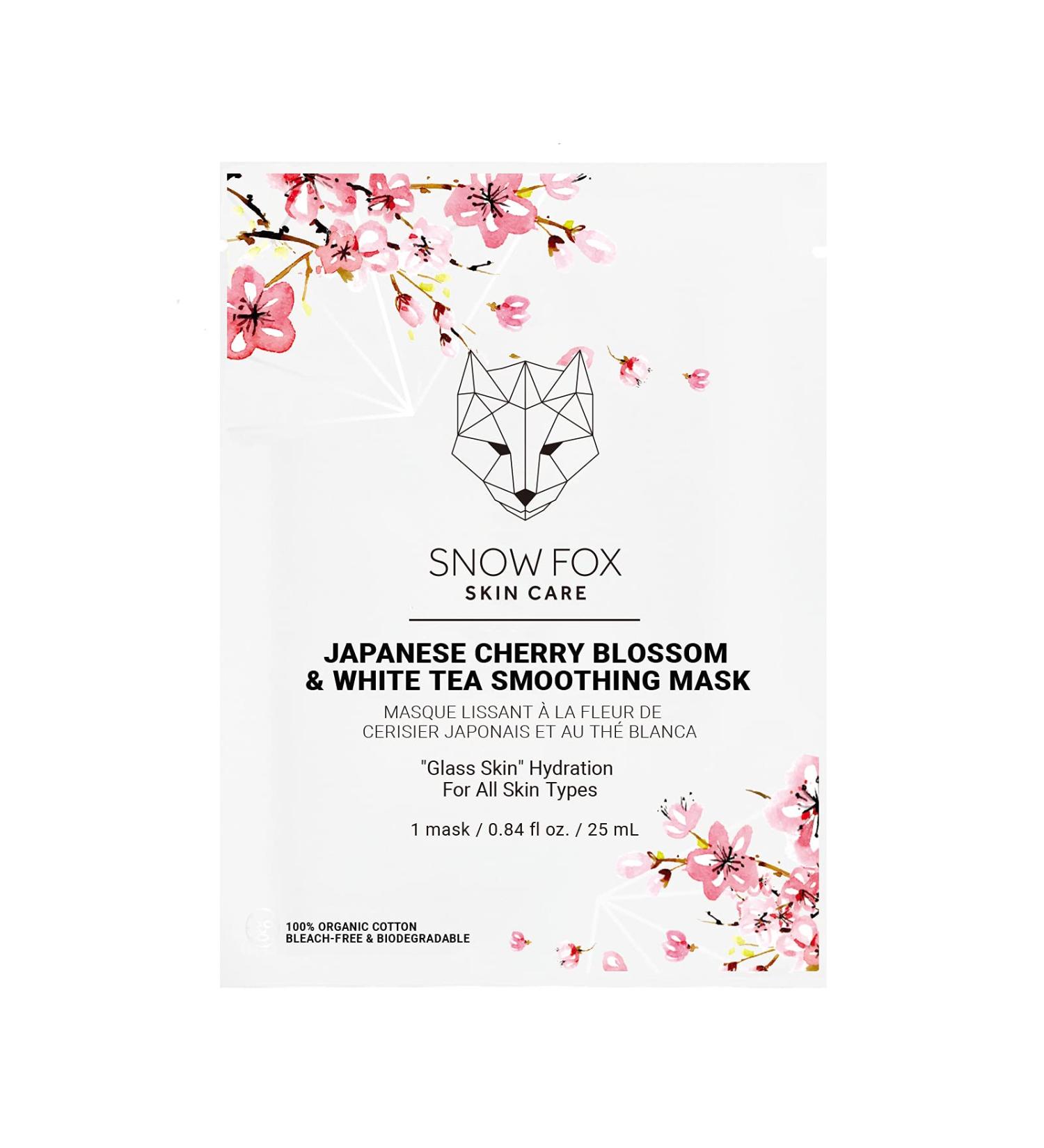 Snow Fox Cherry Blossom & White Tea Smoothing Mask - Achieve Smooth Bright Glass Skin | 1 Pack for Enhanced Skin Texture - Buy Online on GoSupps.com