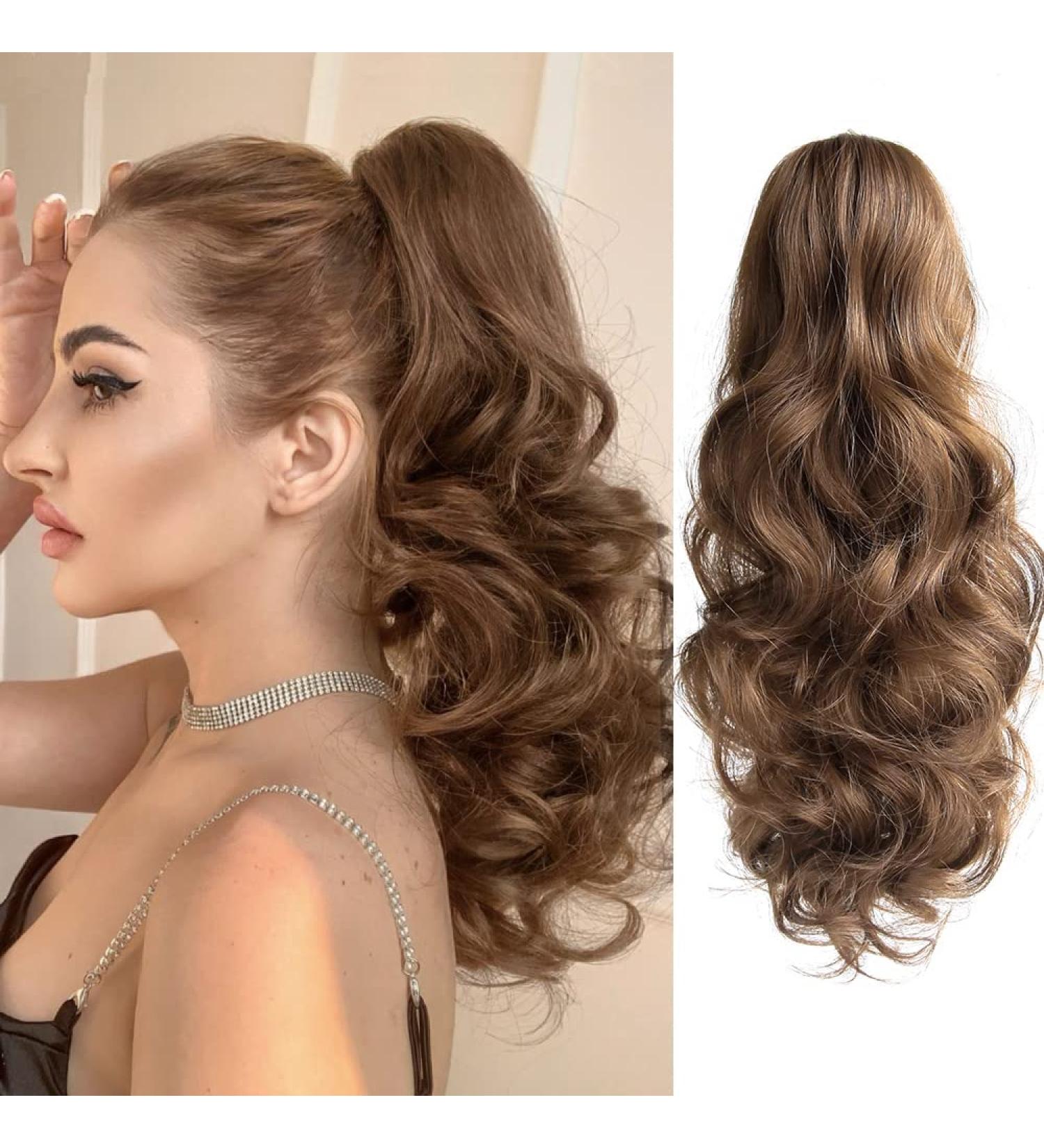 Copper Brown Wavy Ponytail Extension Claw 16 - Synthetic Clip-in Hair Piece for Women - Brown 6 oz - #12 Brown - Buy Online on GoSupps.com