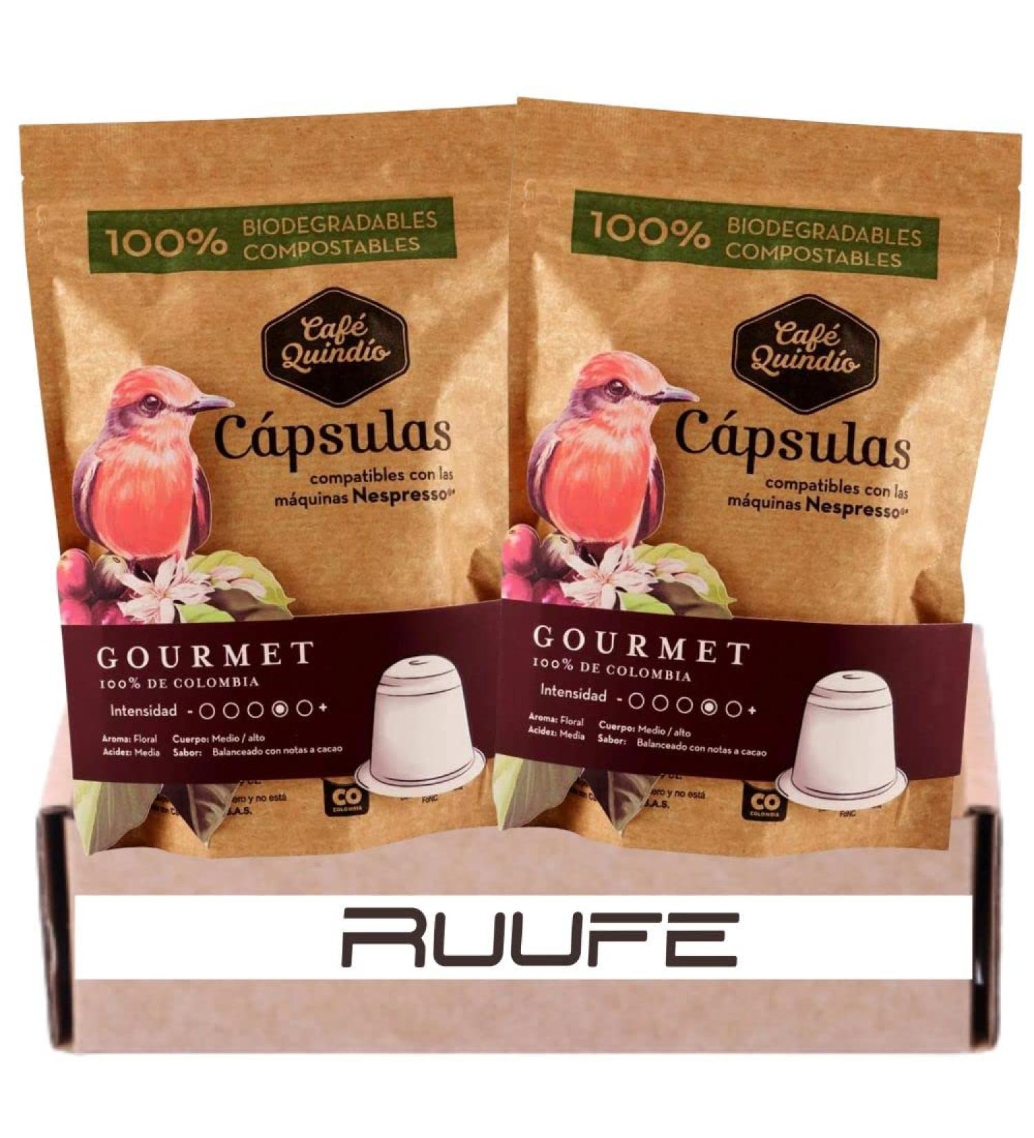 Cafe Quindio Coffee Pods/Capsules 5.5g (2 pack 20 total) Arabic Colombian Roasted Coffee Single State Coffee compatibles with original machines. (Gourmet 20 Pods) - Buy Online on GoSupps.com