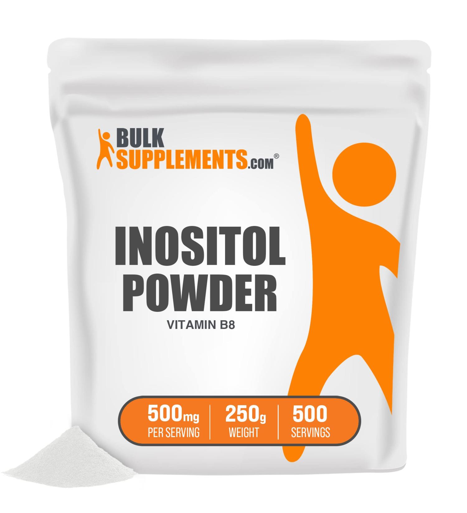 Pure Inositol Powder 500mg - Vitamin B8 Antioxidant & Liver Support - Gluten Free - 500 Servings - 8.8oz Pack - Buy Online on GoSupps.com